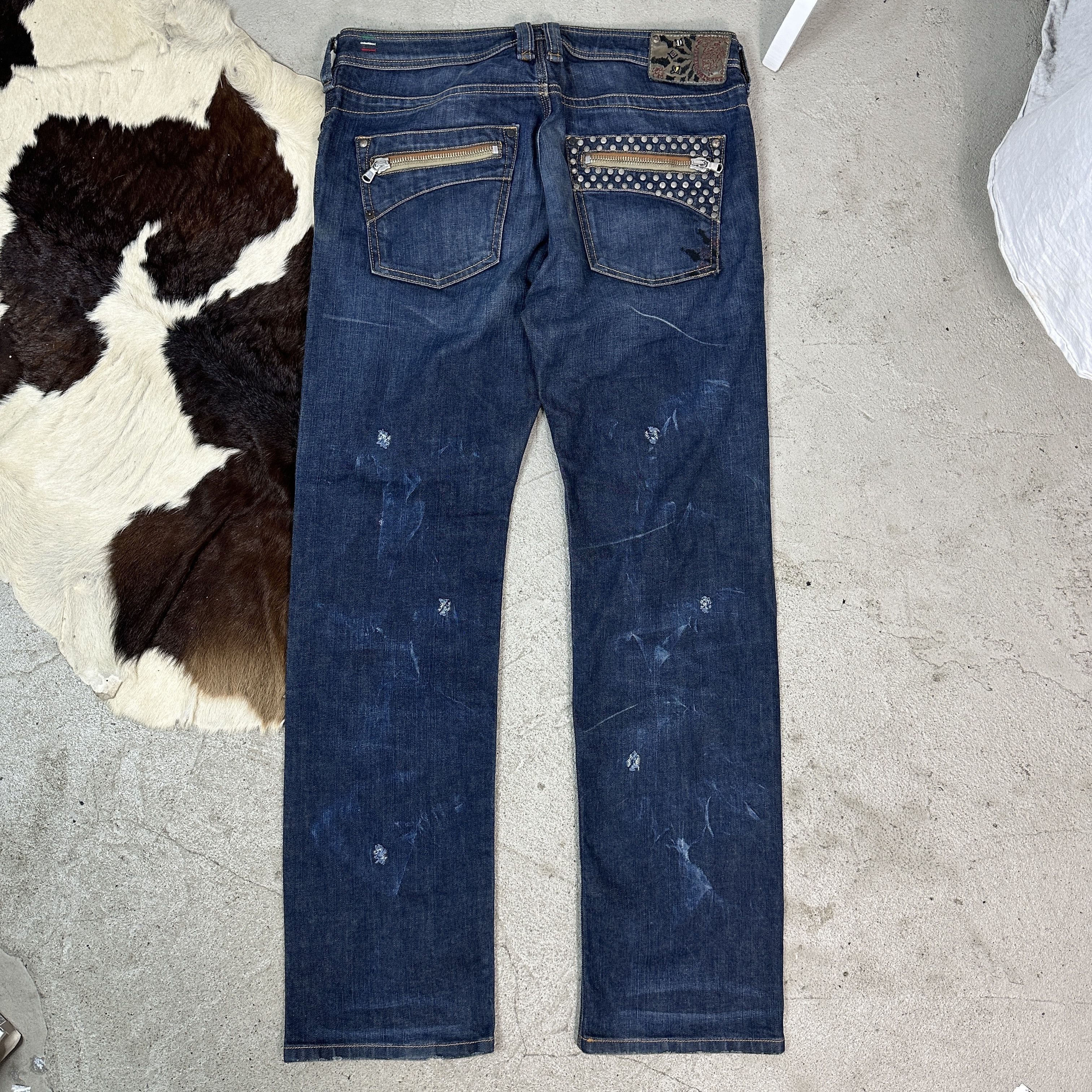 Diesel × Vintage Vintage Jeans Diesel Studded Size 34" / US 12 / IT 48 - 2 Thumbnail
