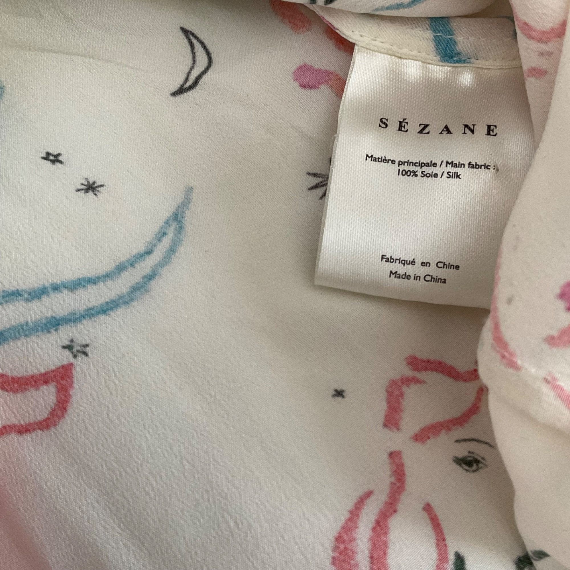 Sezane RARE Sezane Ann silk shirt zodiac multicolor pink blue red Size M / US 6-8 / IT 42-44 - 4 Thumbnail