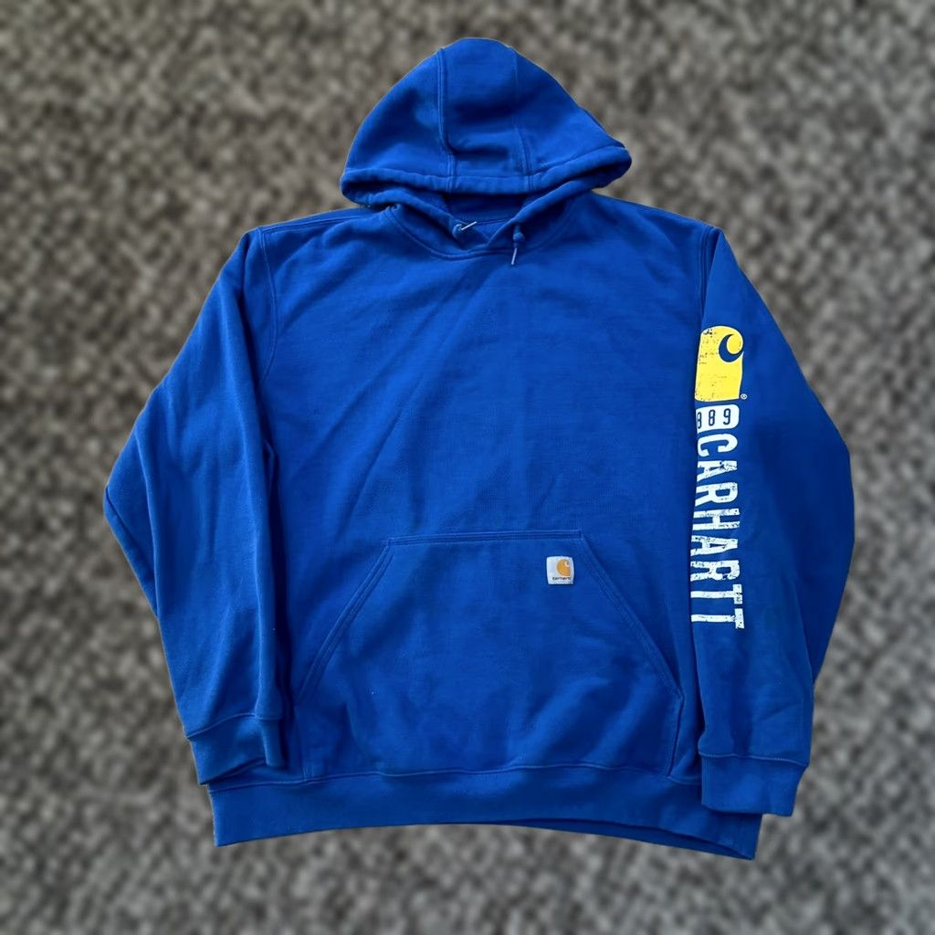 Carhartt Carhartt Hoodie Men’s XL Hooded Sweatshirt Distressed Workwear Blue Size US XL / EU 56 / 4 - 1 Thumbnail