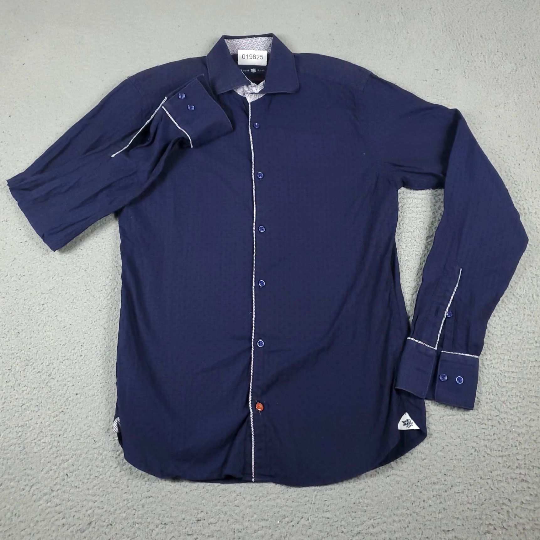 Vintage VINTAGE Stone Rose Shirt Mens Size 1 Navy Blue Casual Button Up Long Sleeve Size US XS / EU 42 / 0 - 2 Thumbnail