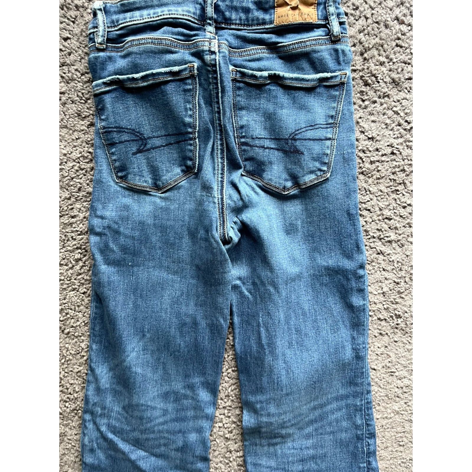 American Eagle Outfitters VINTAGE American Eagle Outfitters Jeans Flared 2 Ladies Blue Distressed 29in Inseam 28in Waist Regular Hi-Rise Size 26" / US 2 / IT 38 - 4 Thumbnail