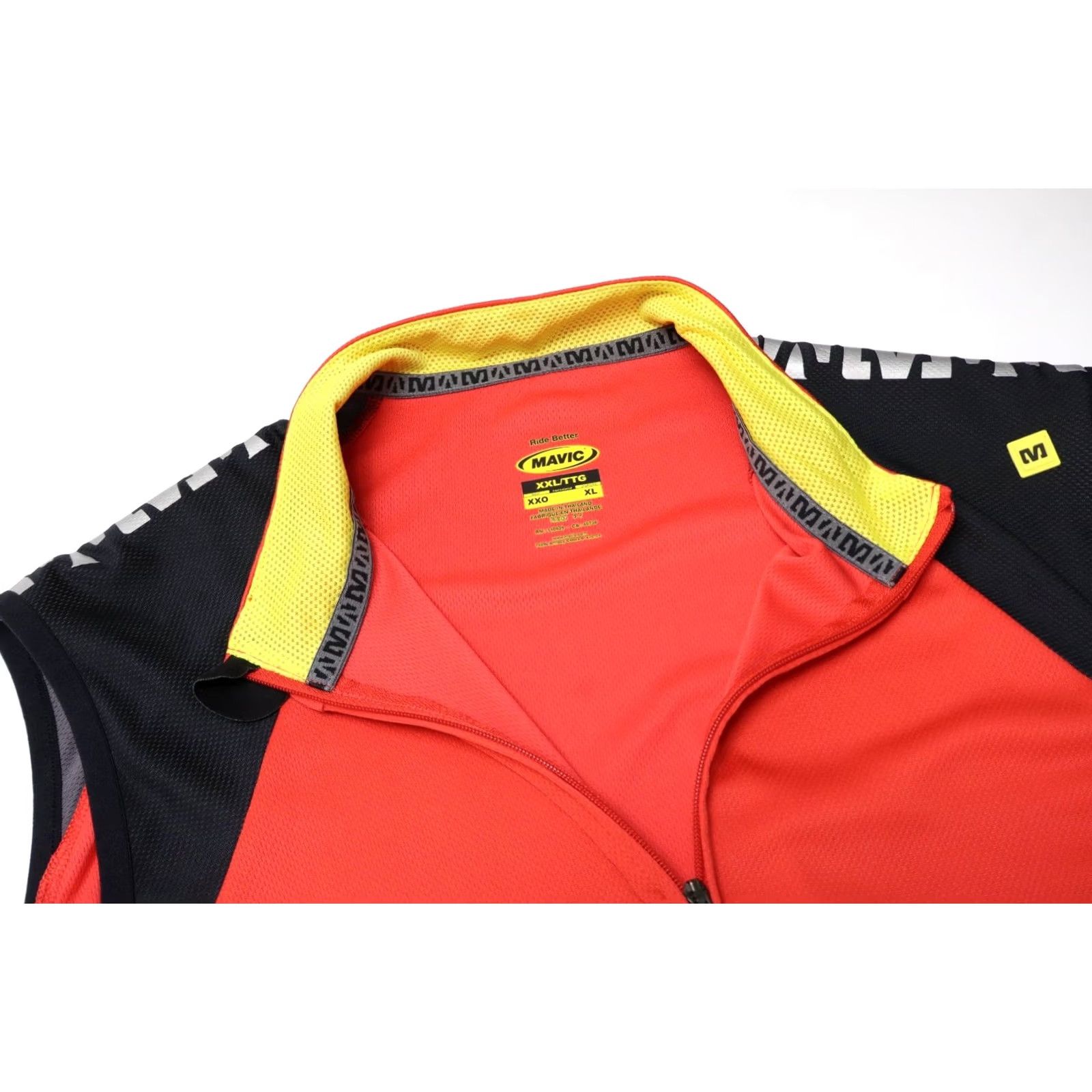 Mavi MAVIC Ride Better T-shirt Men's XL Windproof Cycling Vest Full Zipper Orange Shirt Mens XL Orange Cycling Vest Windproof Ride Better Size US XL / EU 56 / 4 - 4 Thumbnail