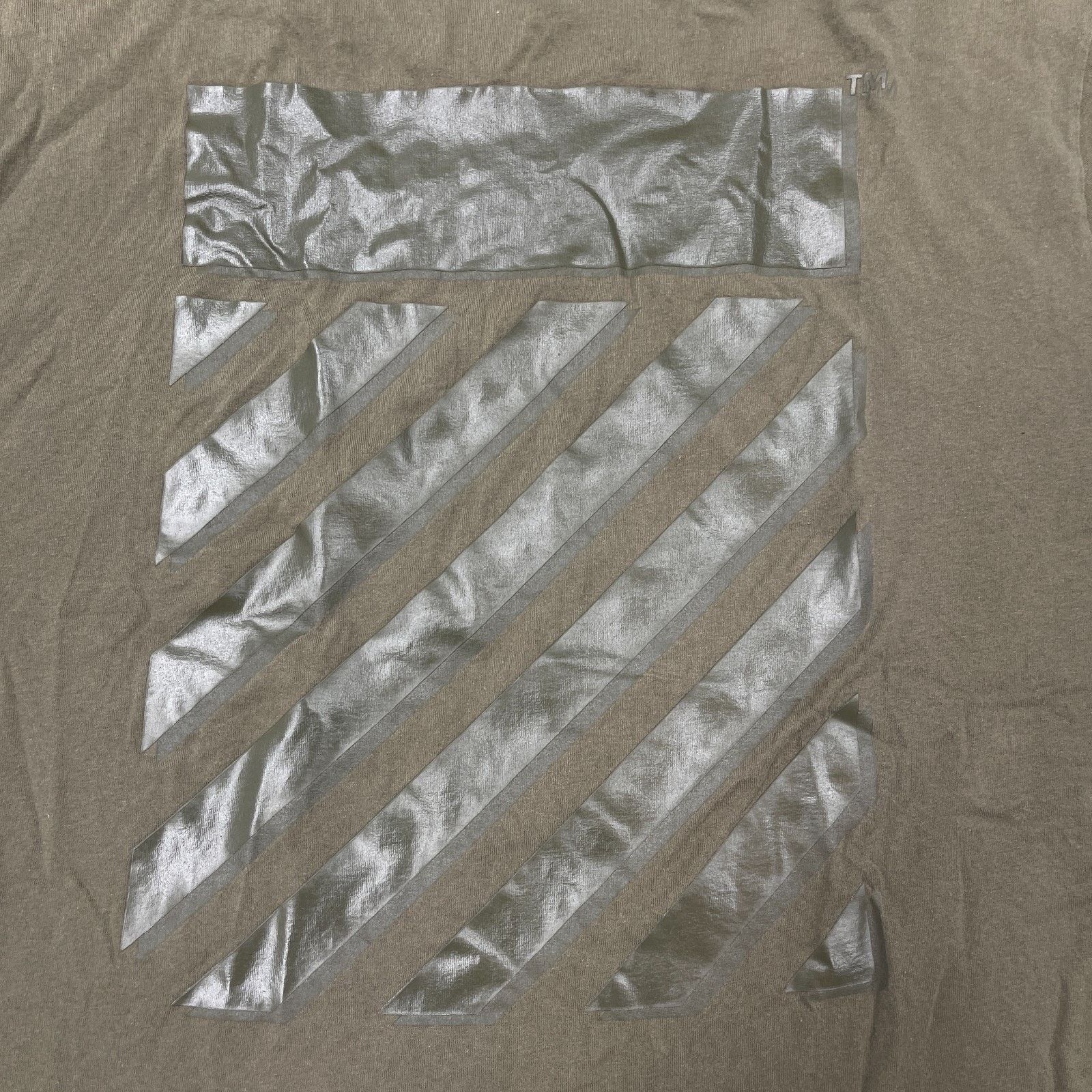 Off-White Off-White Diagonal Tab Logo Olive Green Tee XL Oversized Size US XL / EU 56 / 4 - 3 Thumbnail