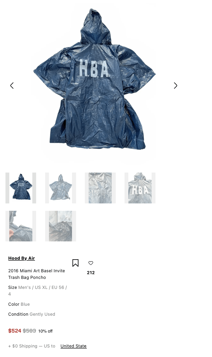 Hood By Air Miami Art Basel Poncho - One Size Size US XL / EU 56 / 4 - 6 Thumbnail
