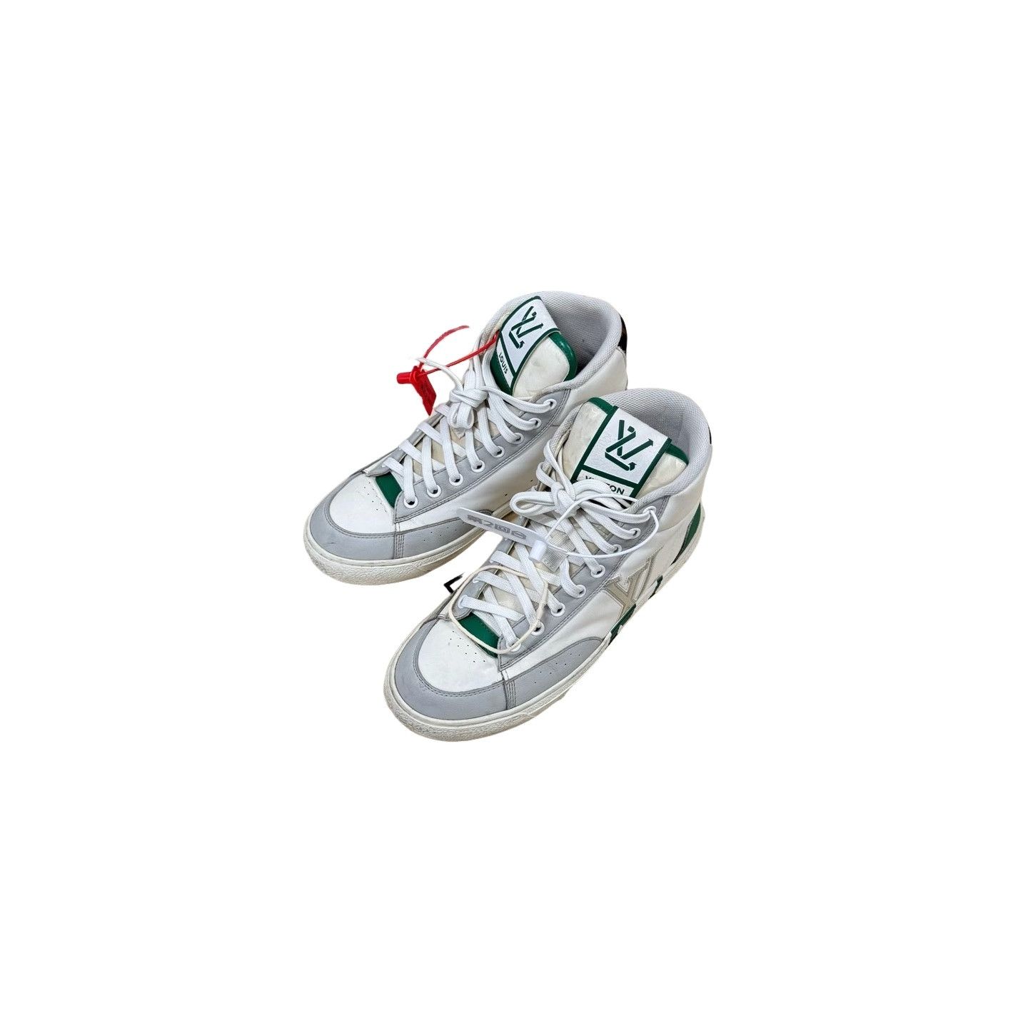 Louis Vuitton Louis Vuitton Charlie White Green Hi-Top Sneakers 37 Size US 5 / EU 37 - 1 Thumbnail