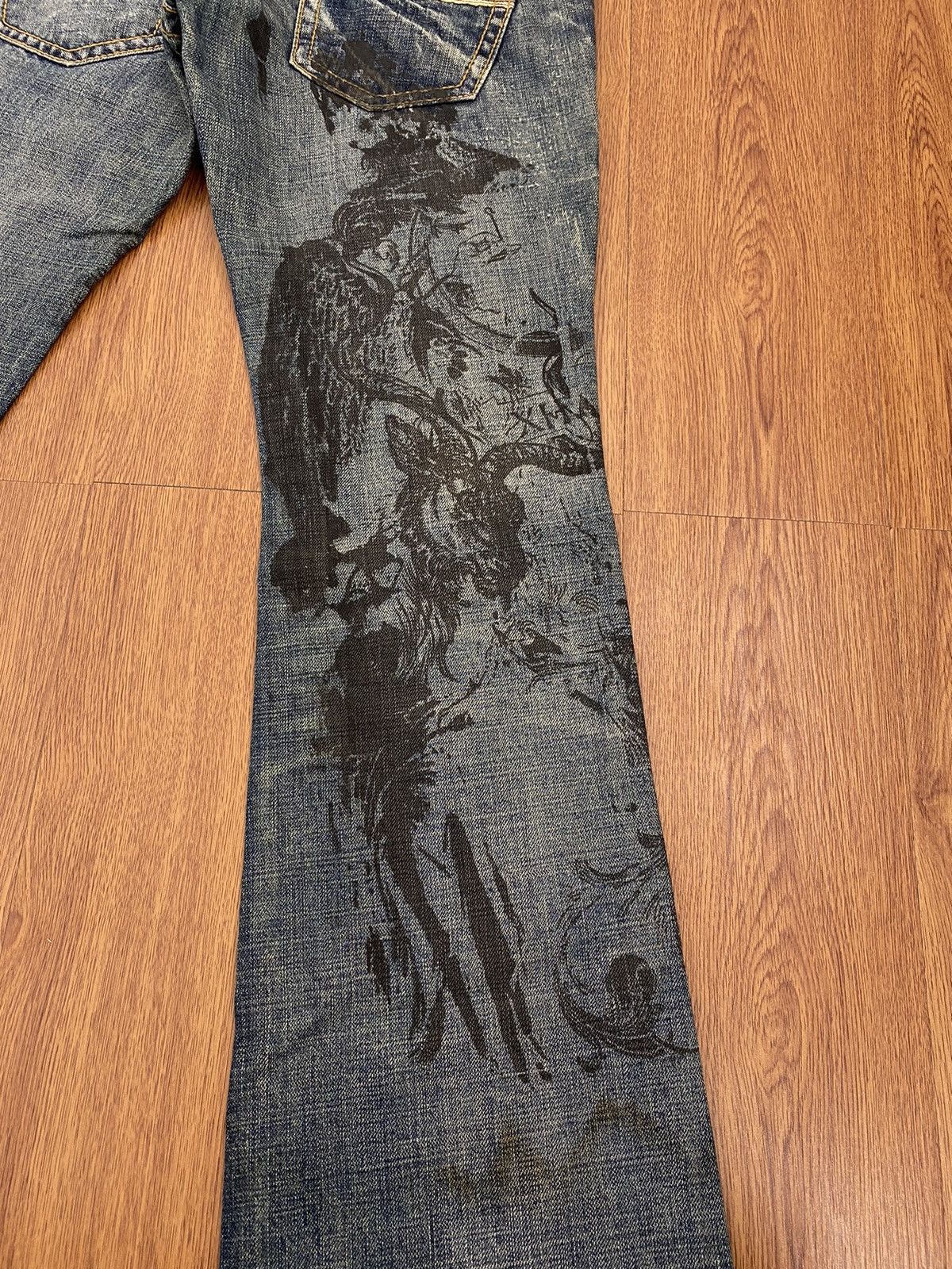 Japanese Brand × Tornado Mart Tornado mart printed flared jeans Size US 30 / EU 46 - 6 Thumbnail