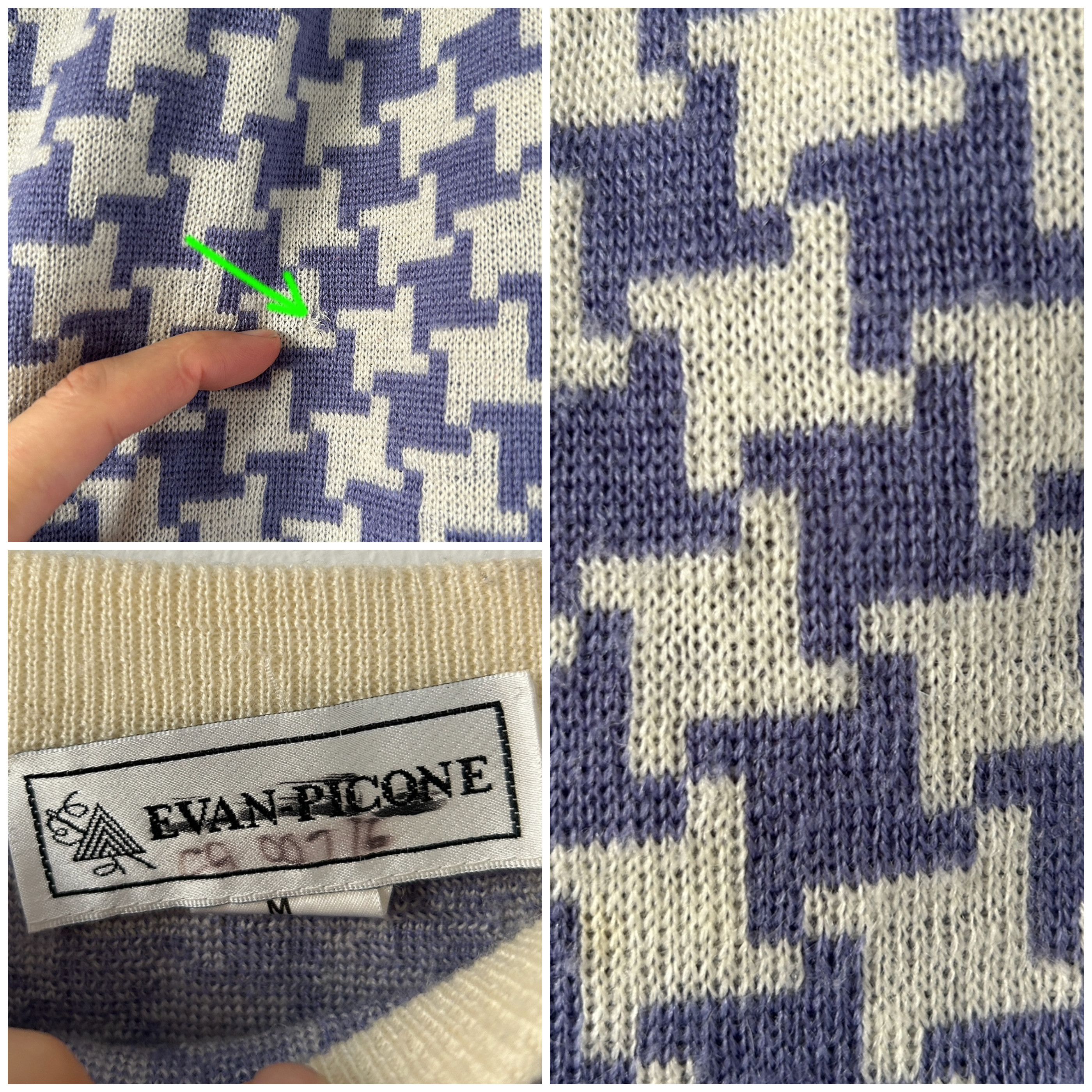 Evan Picone Vintage 90s houndstooth knitted skirt Size 30" / US 8 / IT 44 - 9 Thumbnail