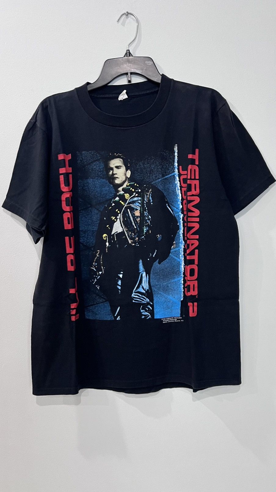 Vintage 1991 TERMINATOR 2 Judgement Day T2 I'll Be Back Tee Sz Large Size US L / EU 52-54 / 3 - 1 Thumbnail