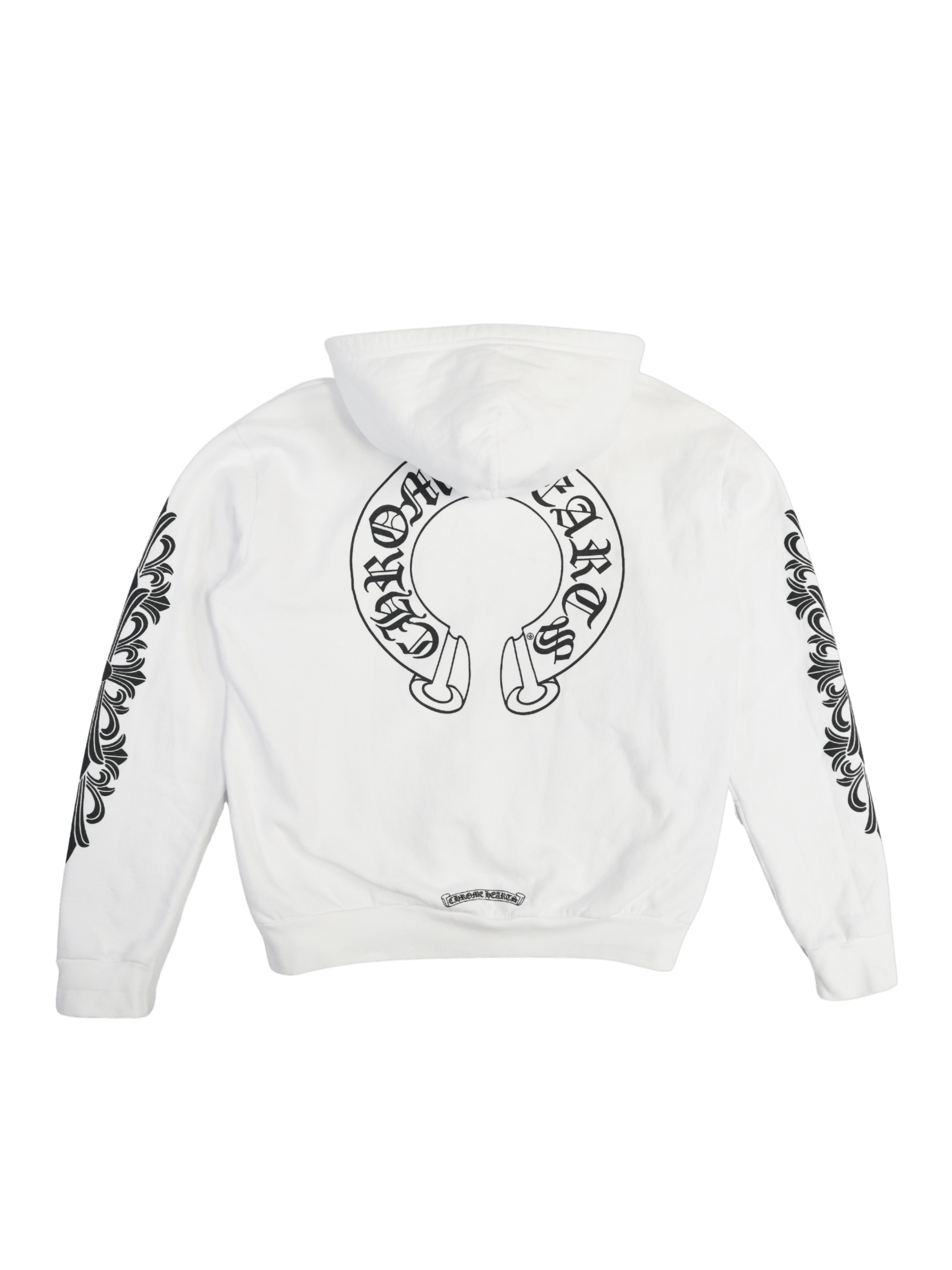 Chrome Hearts Horseshoe Floral Sleeve Fleece Zip Up Hoodie