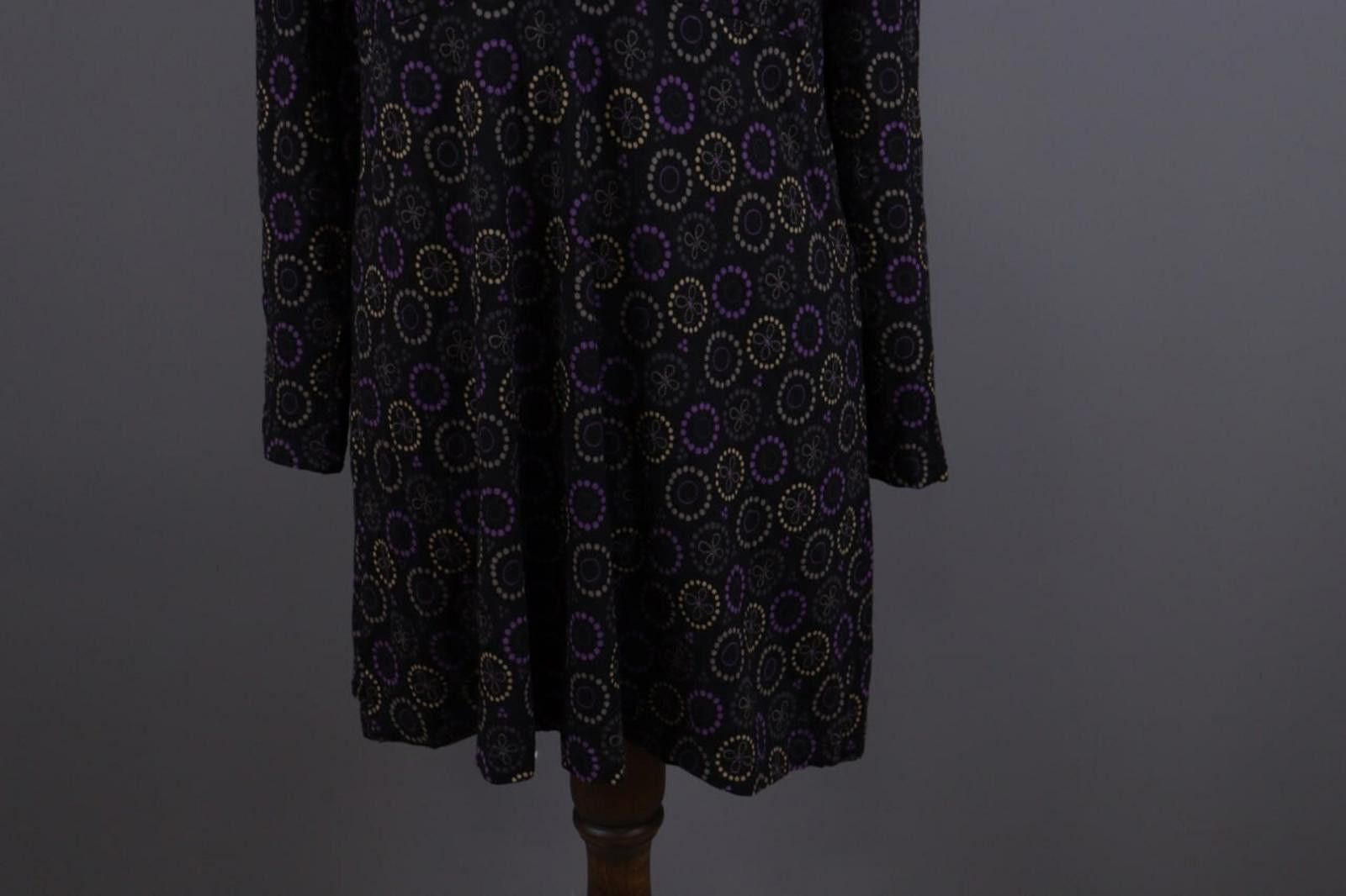 Designer Gudrun Sjoden Black Floral Blouson Midi Dress Size M Size M / US 6-8 / IT 42-44 - 3 Thumbnail