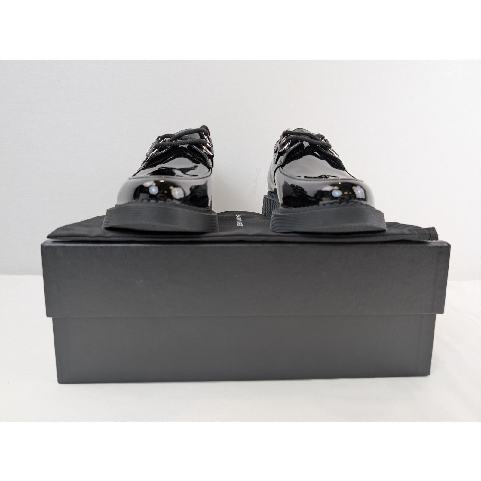 Saint Laurent Paris o1rshd1 Shiny Patent Leather Teddy Derby Shoes Boots Black Size US 12 / EU 45 - 17 Thumbnail
