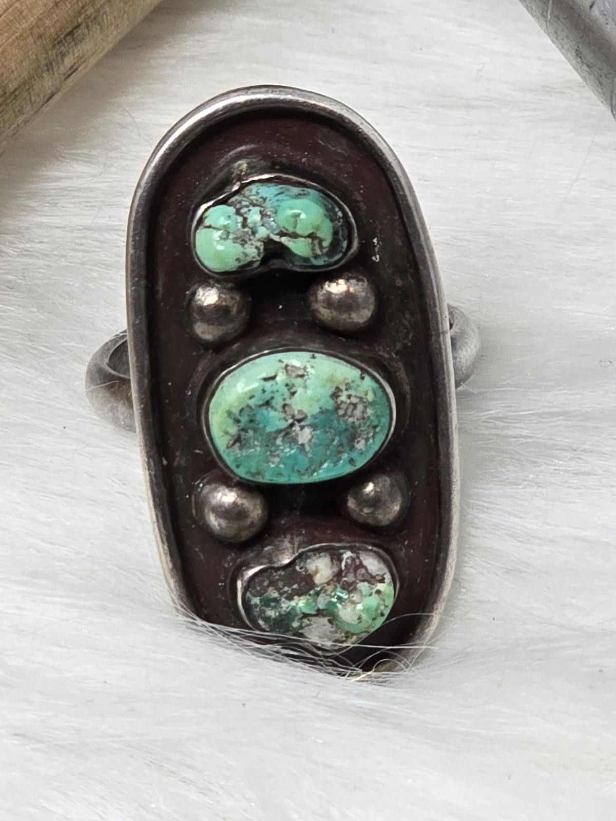 Other Vintage Native American 925 Silver Turquoise Ring Old Pawn Size ONE SIZE - 1 Thumbnail