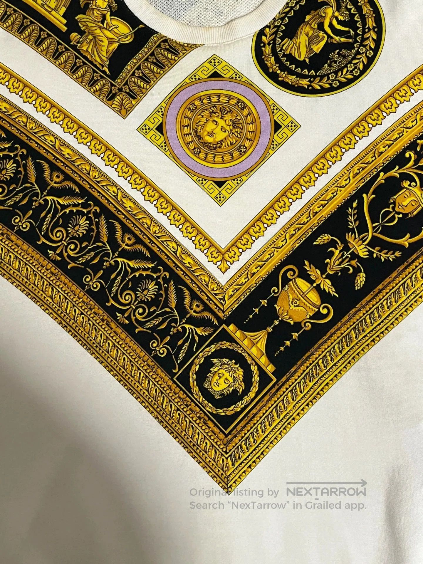 Versace Versace White Sweatshirt with Gold Print. Size US L / EU 52-54 / 3 - 4 Thumbnail