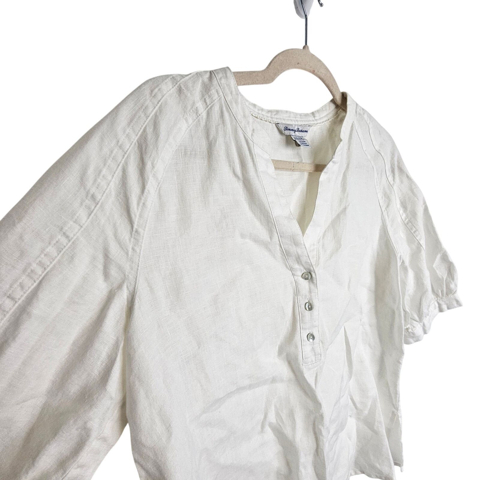 Tommy Bahama Tommy Bahama Womens White Linen Tunic Sz XS Coastal Grandma Size XS / US 0-2 / IT 36-38 - 5 Thumbnail