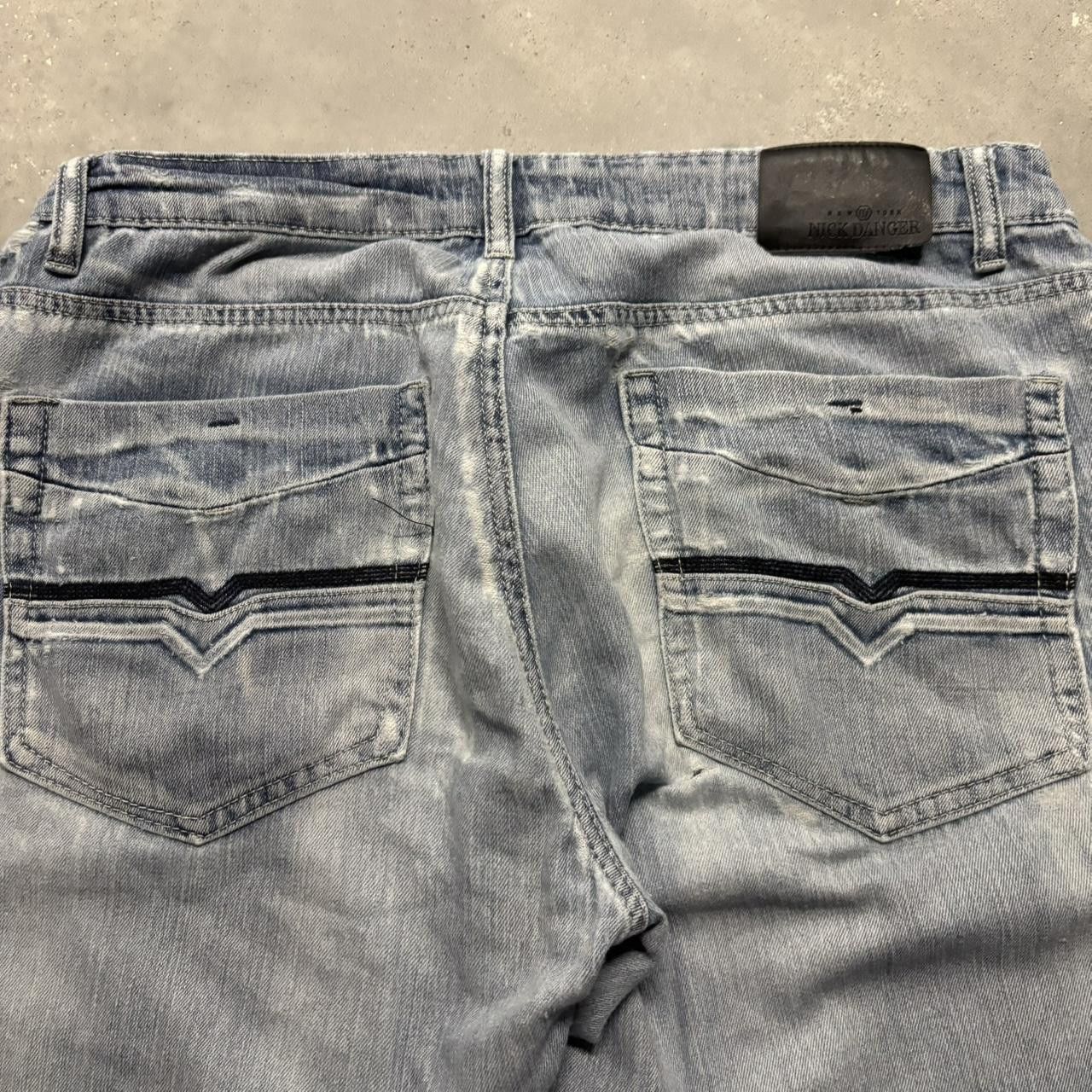 Japanese Brand × Vintage Crazy Vintage Y2K/2000s Grunge Light Wash Distressed Denim Jeans! Size US 34 / EU 50 - 7 Thumbnail