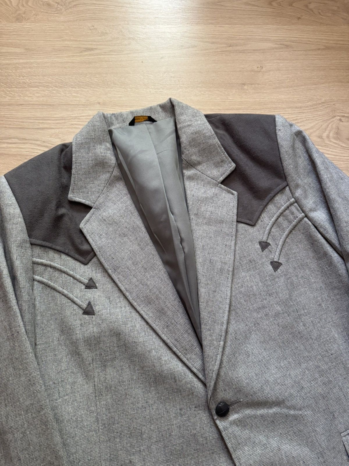 Vintage Vintage 80’s Pioneer Wear Wool Western Made In USA Blazer Size 46L - 2 Thumbnail
