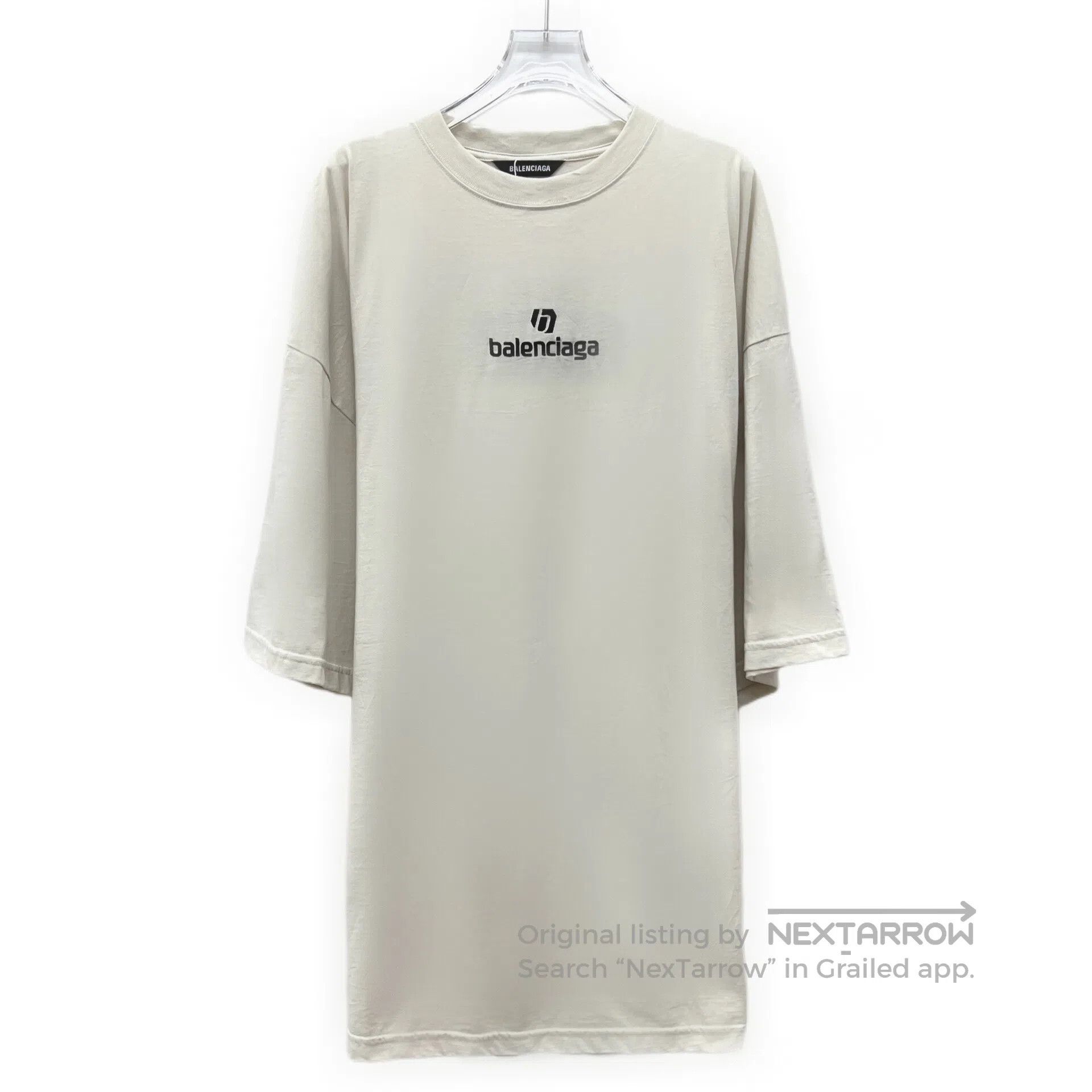 Balenciaga Balenciaga Apricot Logo Letter Embroidered Crew Neck Short Size US S / EU 44-46 / 1 - 1 Thumbnail
