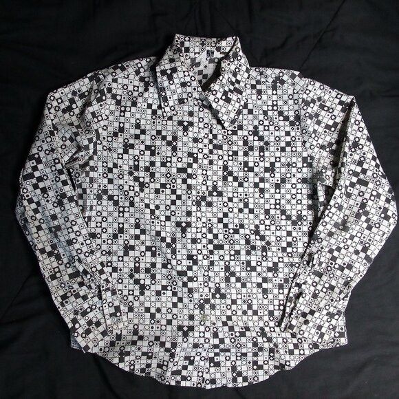 Other Vintage MCM Tiles Dots Check Button Shirt Size US M / EU 48-50 / 2 - 2 Thumbnail