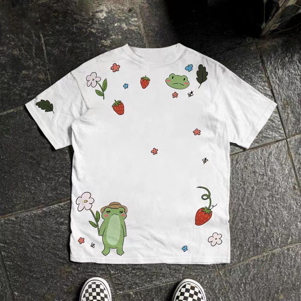 Vintage White retro fun frog print t-shirt Size US M / EU 48-50 / 2 - 1 Thumbnail