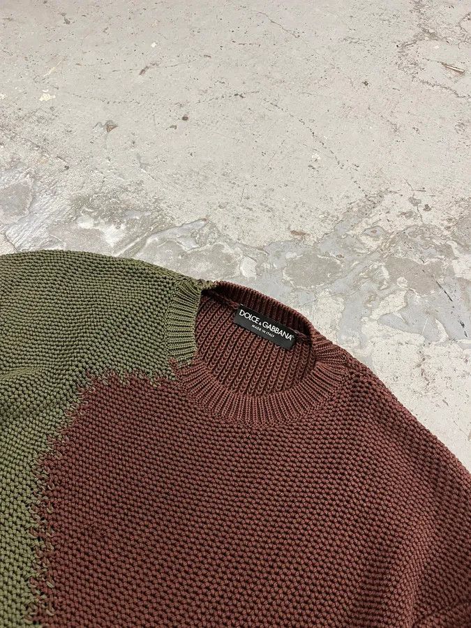 Dolce & Gabbana 2010s Dolce & Gabbana Green & Brown Abstract Knit Sweater Size US M / EU 48-50 / 2 - 5 Thumbnail