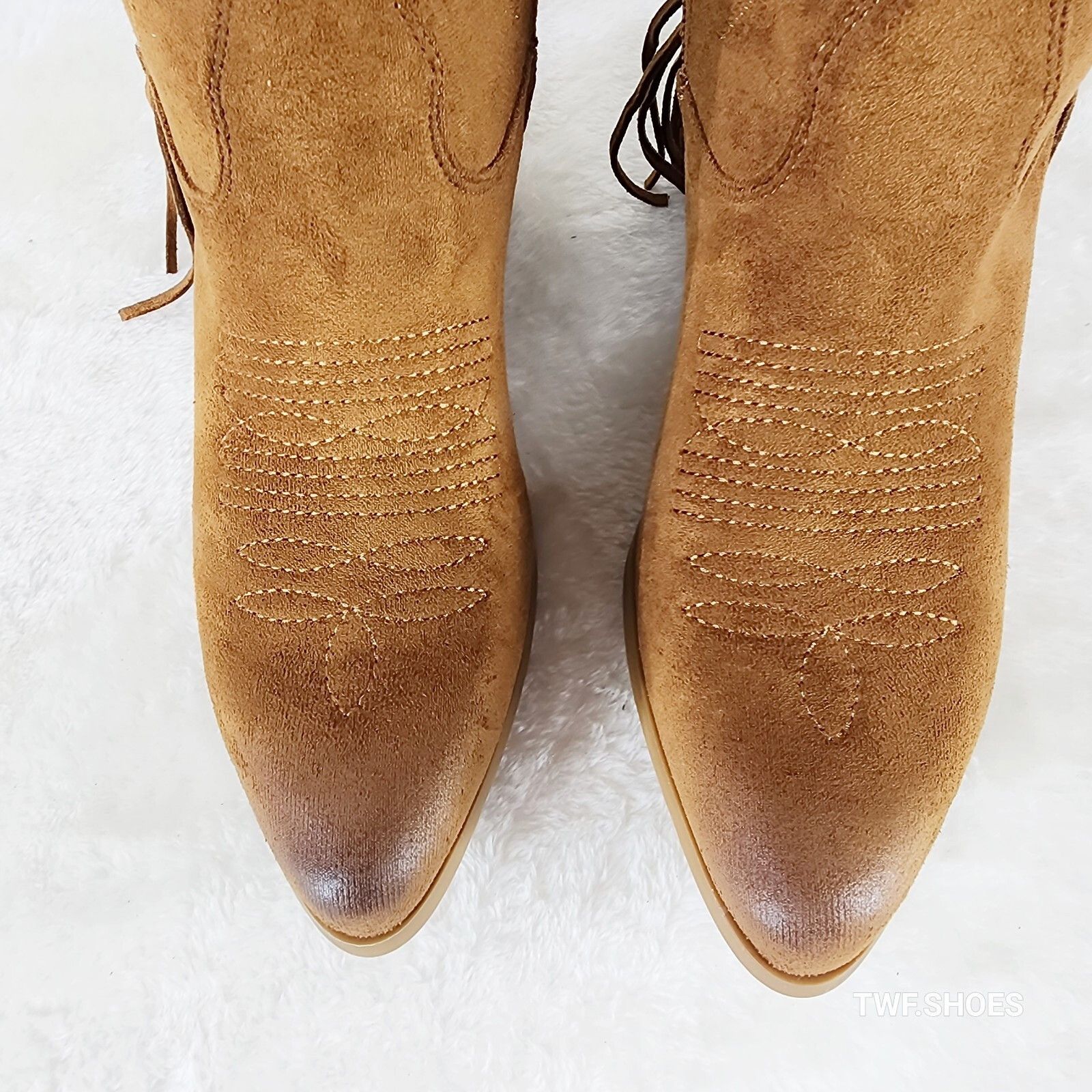 Other Dusty Roads Whiskey Brown Back Fringe Cowboy Western Cowgirl Size US 7 / IT 37 - 6 Thumbnail