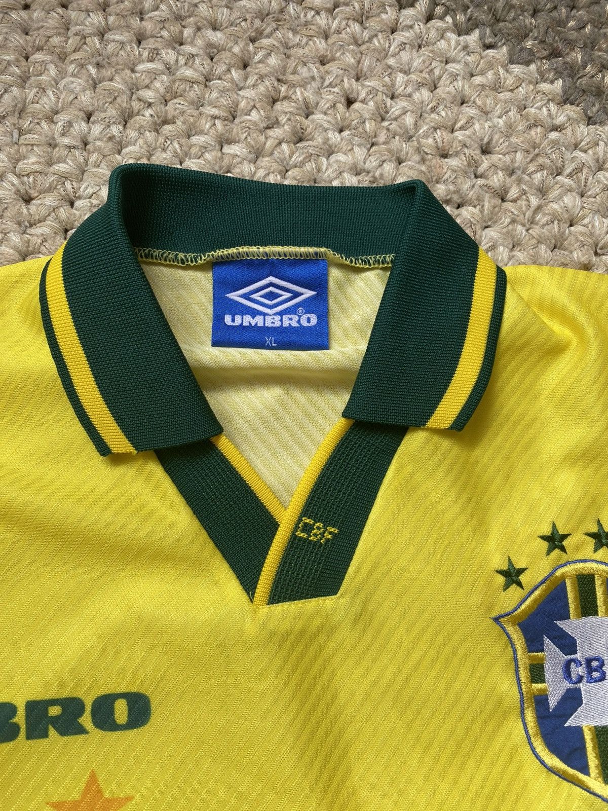 Umbro Vintage 1993/1994 Soccer Football Jersey Umbro Brasil Brazil Size US XL / EU 56 / 4 - 4 Thumbnail