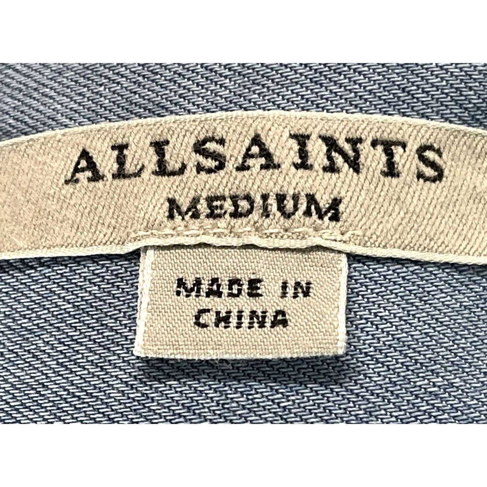 Allsaints AllSaints Millie Denim Shirt Dress Womens M Gathered Waist Short Western Boho Shirt Dress Casual Size M / US 6-8 / IT 42-44 - 7 Thumbnail