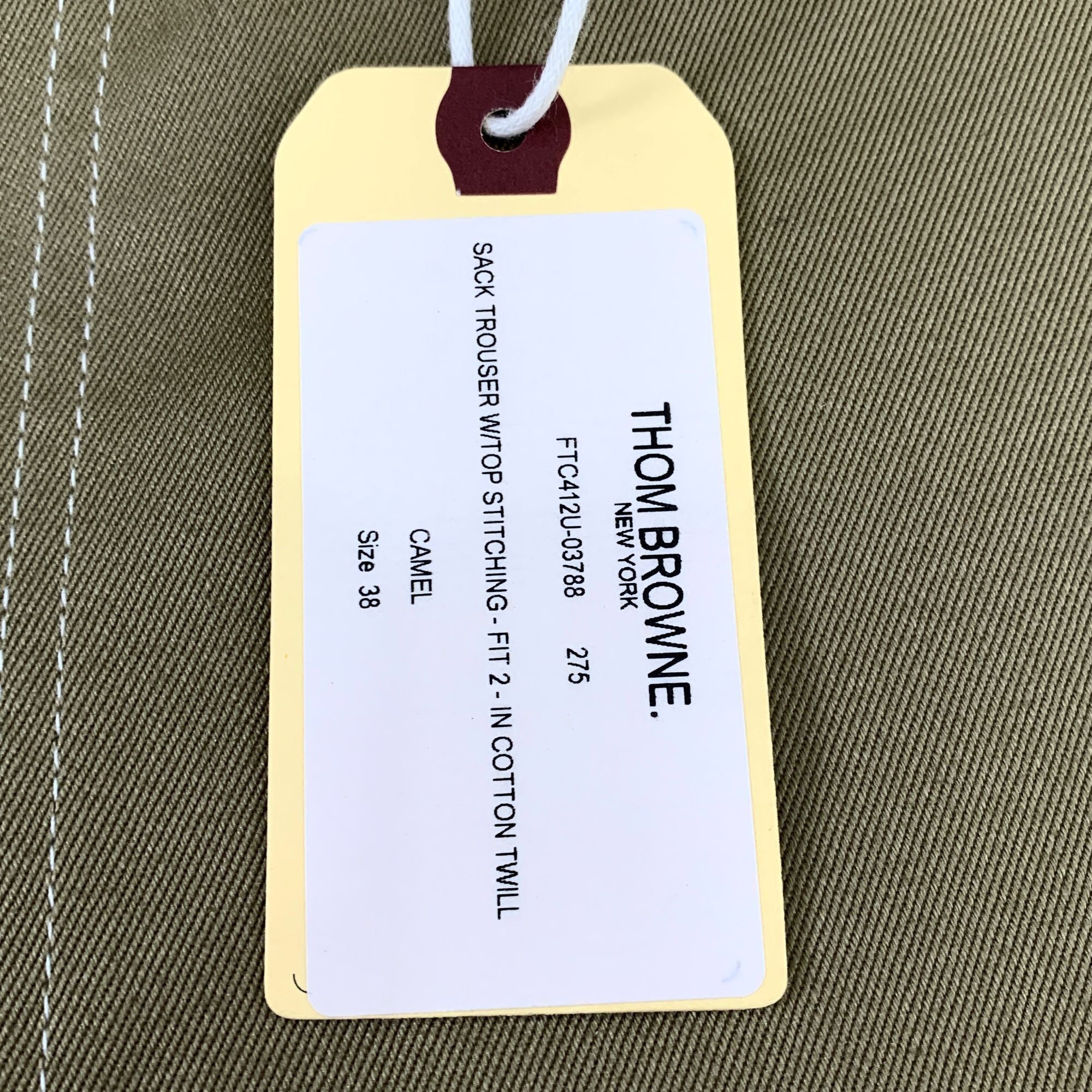 Thom Browne Thom Browne Camel Sack Trousers With Topstitching Fit 2 Size Size US 38 / EU 54 - 5 Thumbnail