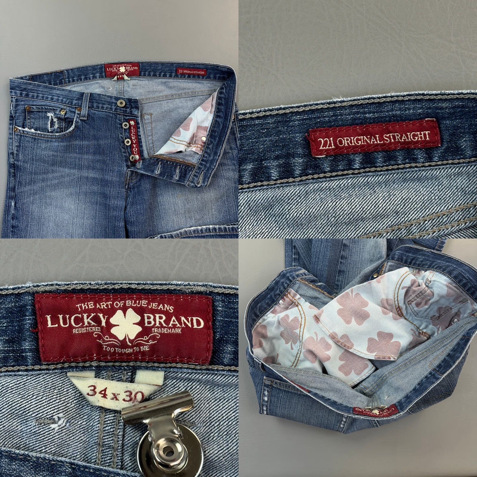 Lucky Brand Lucky Brand 221 Jeans Mens 36x31 Denim Button Fly Straight 5-Pocket Classic Casual Blue 36x31 Mens Denim Jeans Size US 36 / EU 52 - 8 Thumbnail