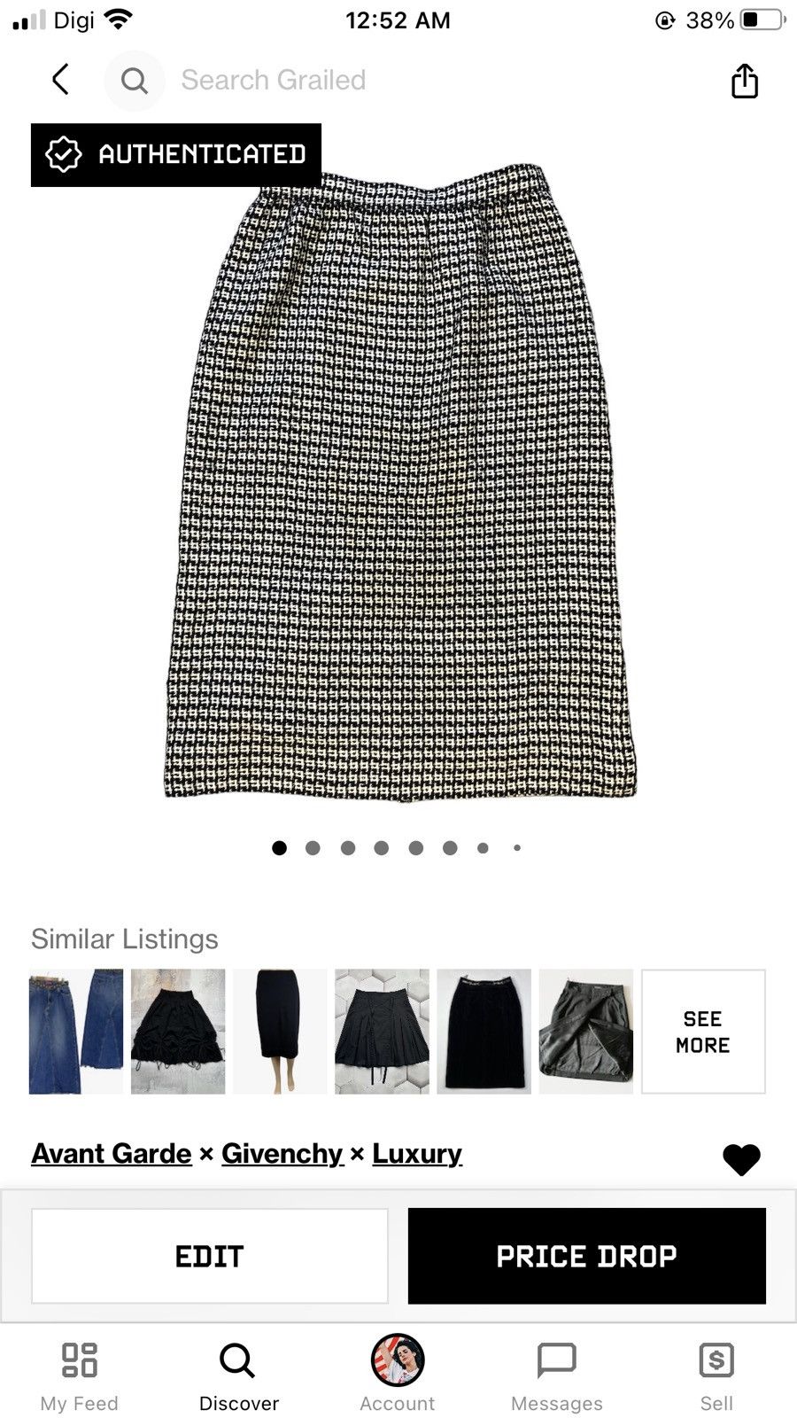 Givenchy VINTAGE GIVENCHY NOUVELLE BOUTIQUE SKIRTS #7098-109 Size 24" / US 00 / IT 34 - 11 Thumbnail