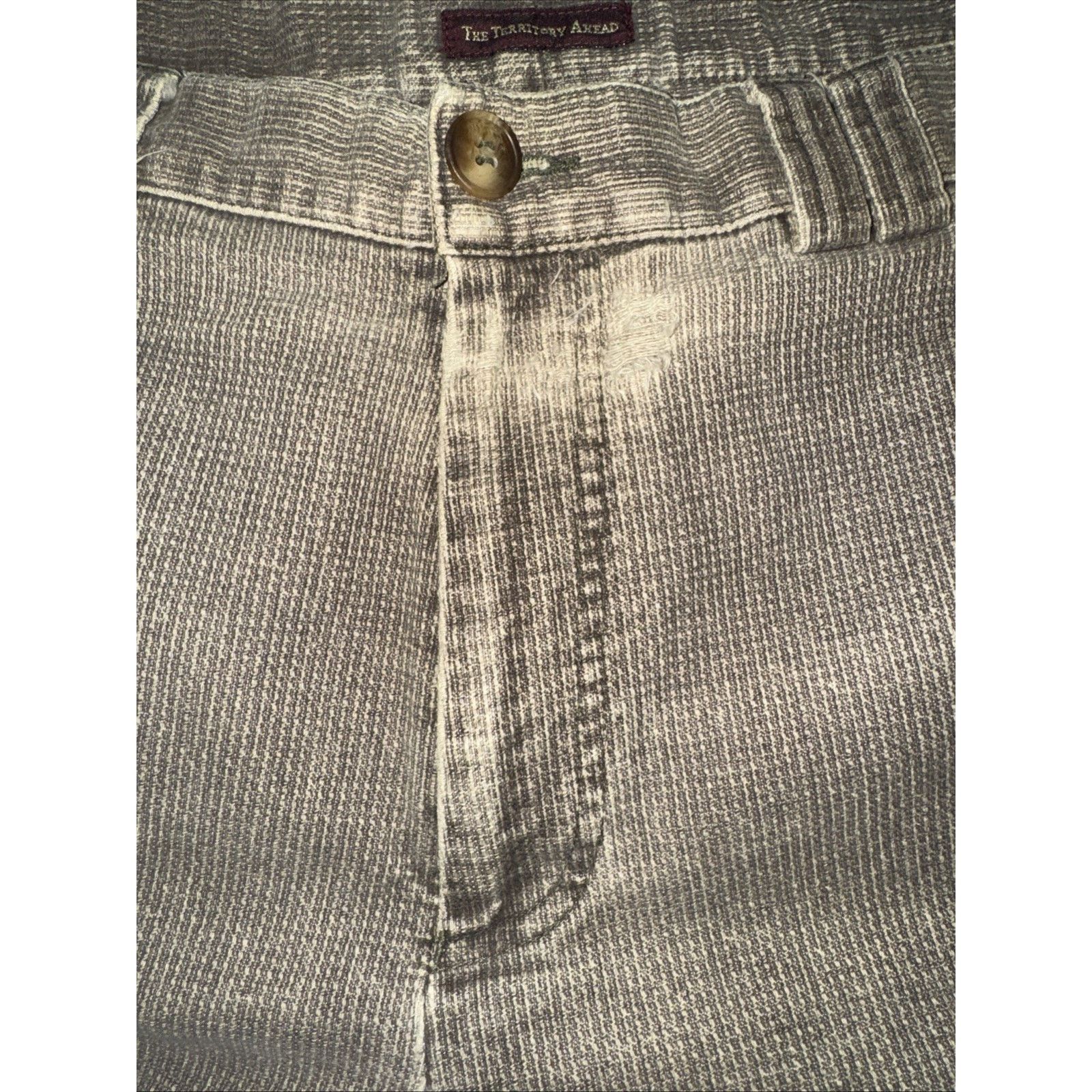 The Territory Ahead The Territory Ahead Olive Textured Cotton Pants Relaxed Fit Size US 36 / EU 52 - 4 Thumbnail