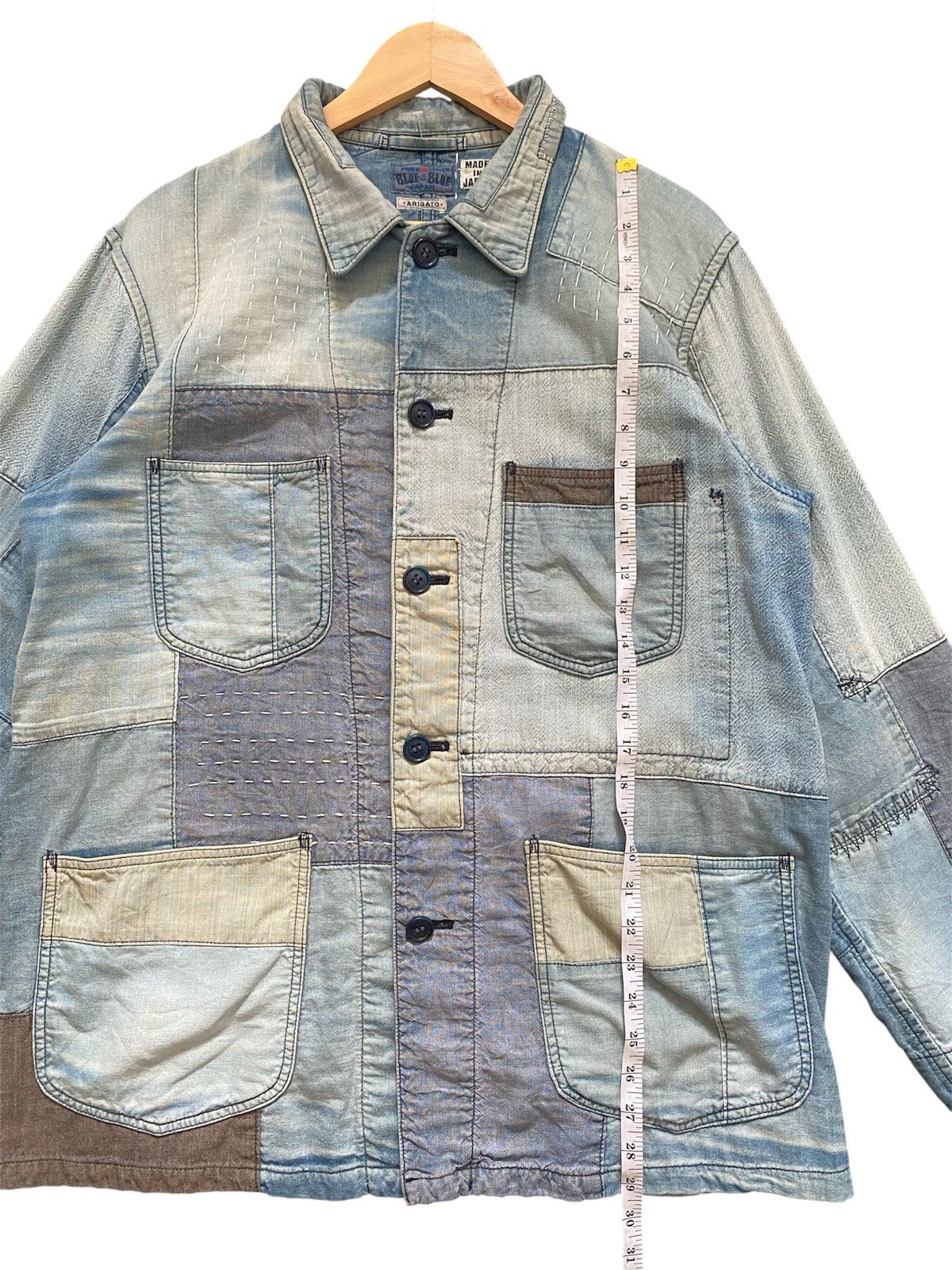 Blue Blue Japan Blue Blue Japan Pure Indigo Sashiko Boro Patchwork Jacket Size US L / EU 52-54 / 3 - 11 Thumbnail