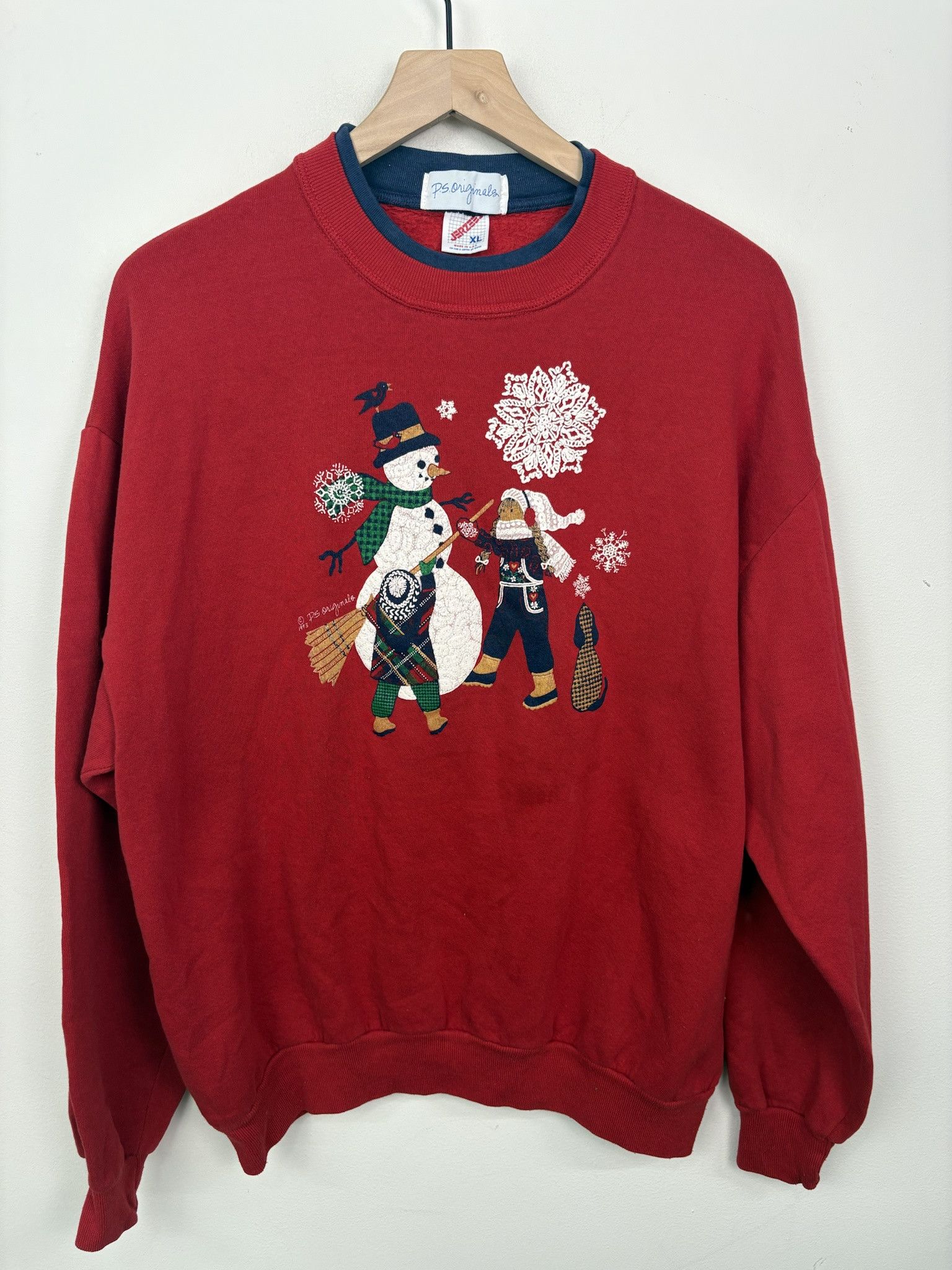 Vintage Vintage 90s P.S Originals Festive Snowman Pullover Crewneck Size XL Size US XL / EU 56 / 4 - 1 Thumbnail