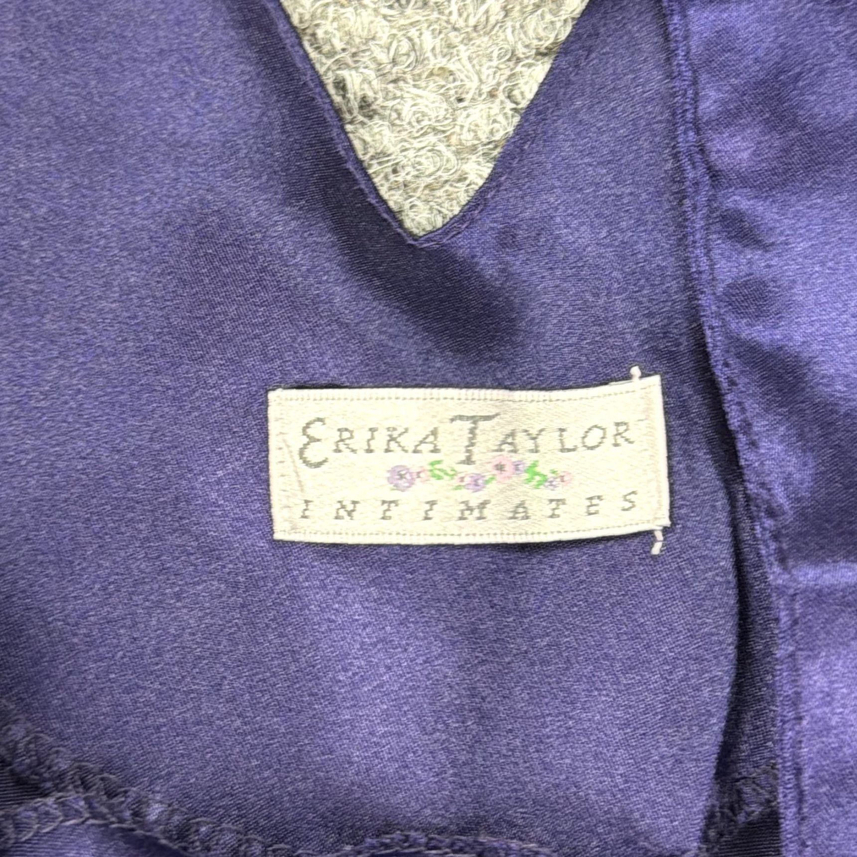 Vintage VINTAGE Erika Taylor Intimates Nightgown Womens Medium Purple Satin Chemise Sleepwear Size ONE SIZE - 3 Thumbnail