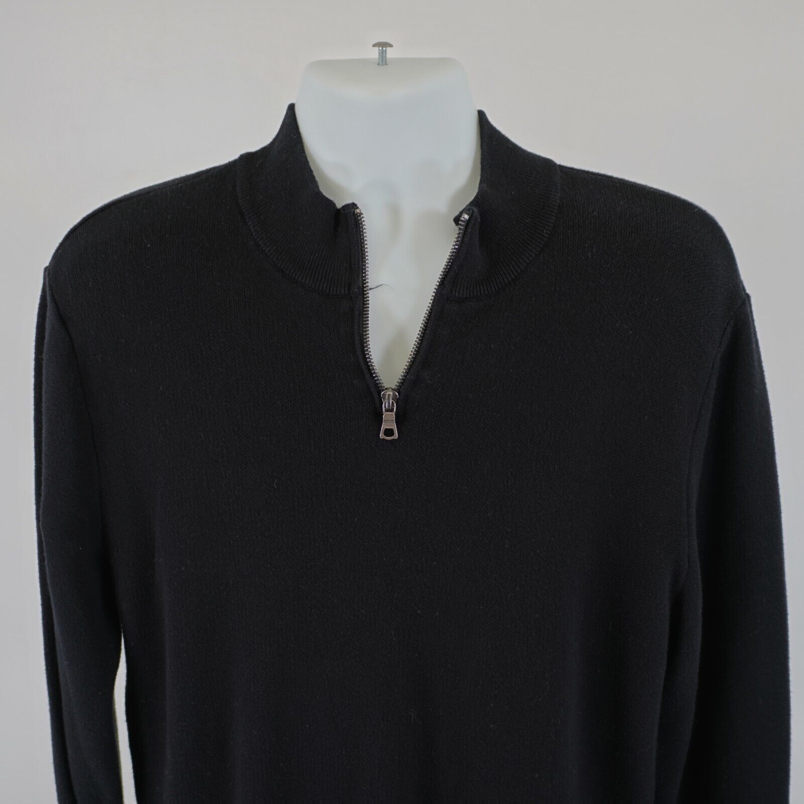 Forever 21 Forever 21 Large Black 1/4 Zip Sweater Long Sleeve Pullover Size US L / EU 52-54 / 3 - 3 Thumbnail