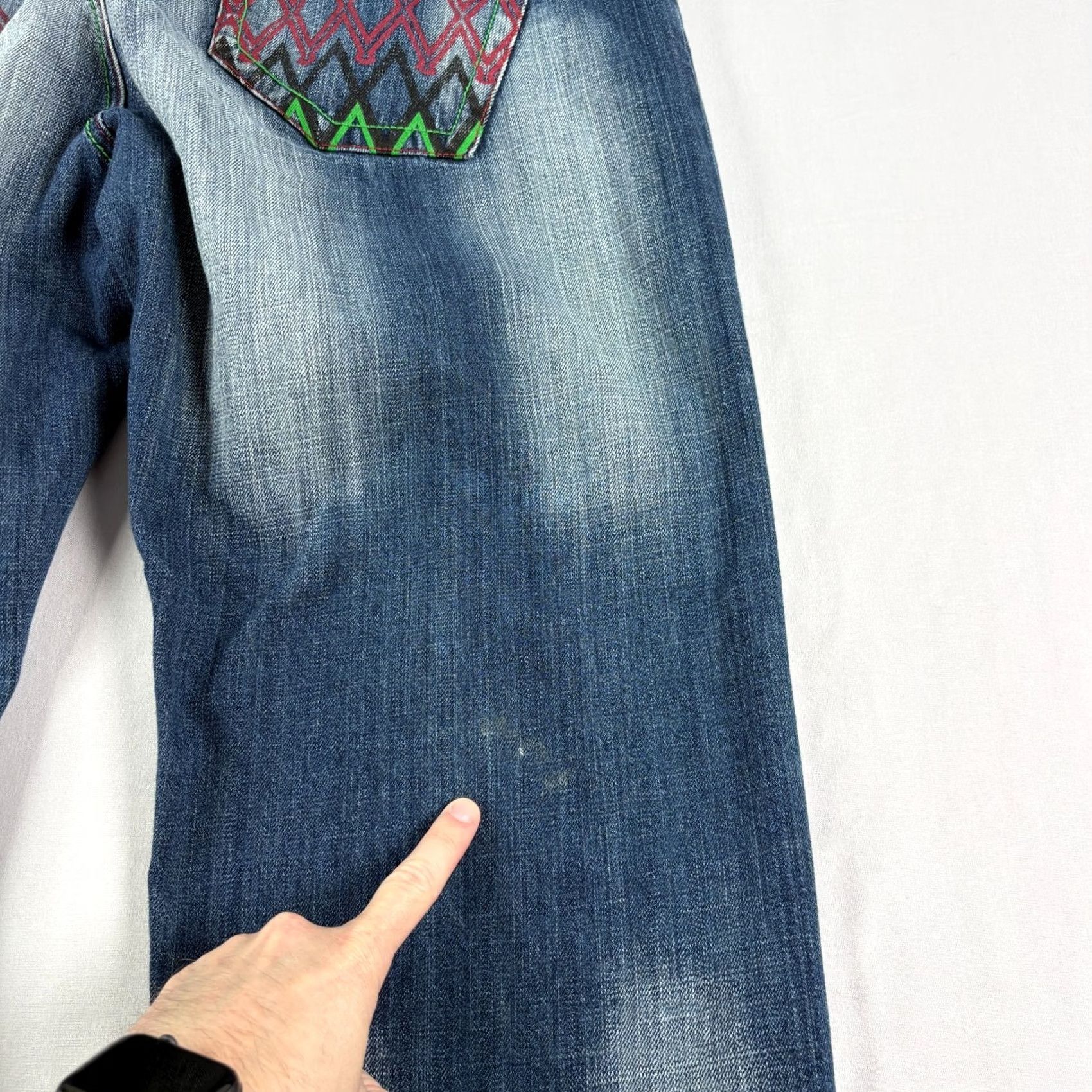 Akademiks VINTAGE Akademiks Jeans Mens 38x32 Blue Baggy Hip Hop Embroidered Jeans Size US 38 / EU 54 - 3 Thumbnail