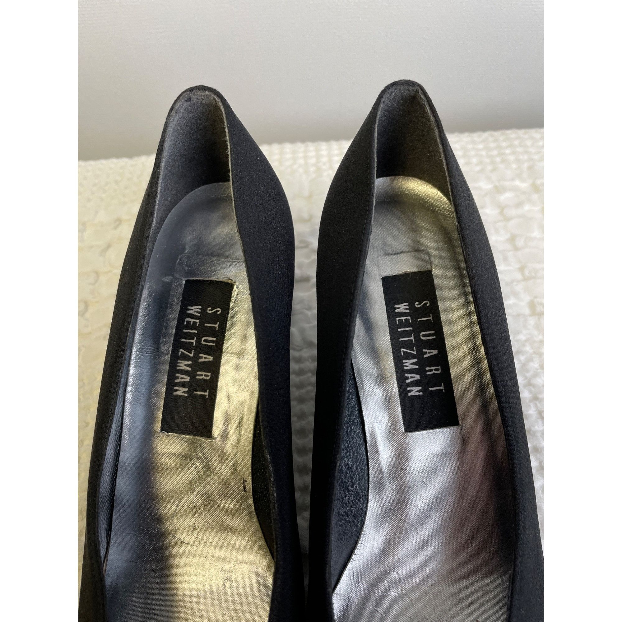 Stuart Weitzman Women\'s Black Fabric Shoes/Pump/Heels 2.25\"