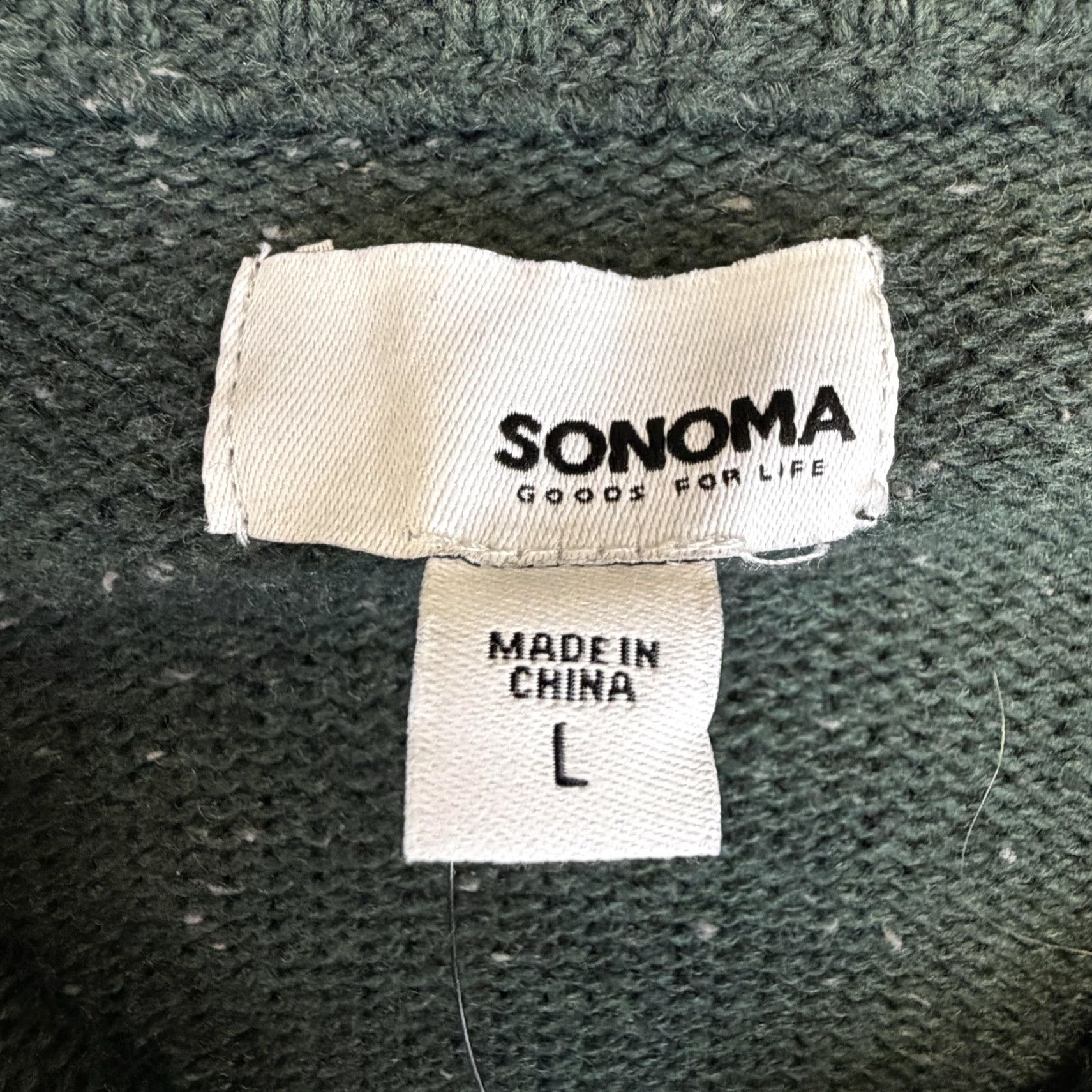 Vintage Sonoma Sweater Mens Large Green Quarter Zip Mock Neck Knit Pullover Casual Size US L / EU 52-54 / 3 - 4 Thumbnail