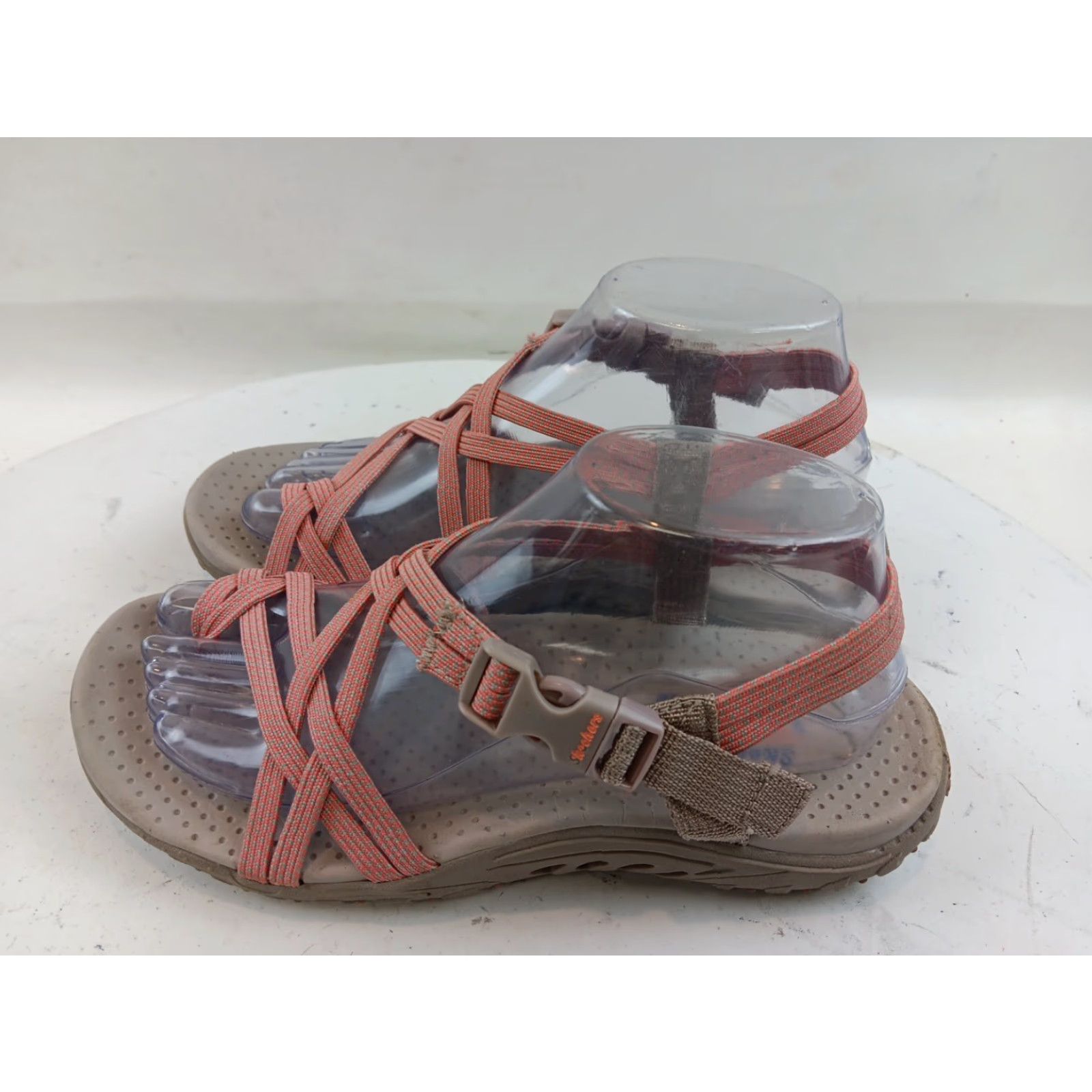 SKECHERS Skechers Reggae Irie Mon Sandals Woman’s Size 7 Taupe Coral Backstrap Geometric Clip Wedge Size US 7 / IT 37 - 5 Thumbnail