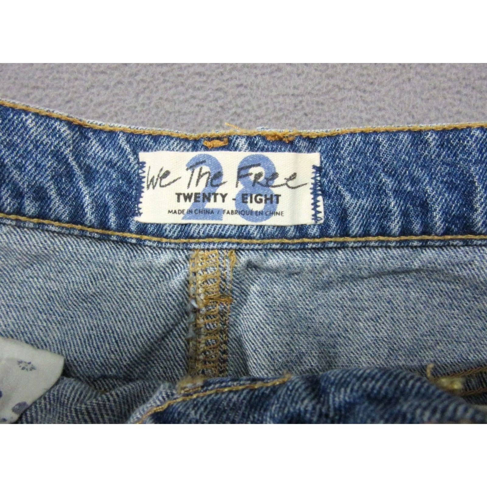 Free People Free People Blue Denim Skirt Womens A-Line Distressed Frayed Hem 28 Size 28" / US 6 / IT 42 - 4 Thumbnail