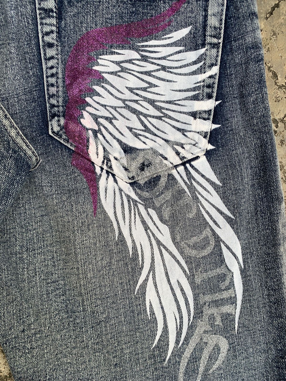 Other y2k Wildlife Japan Indigo Washed Wings Graphic Jorts Size 34" / US 12 / IT 48 - 6 Thumbnail