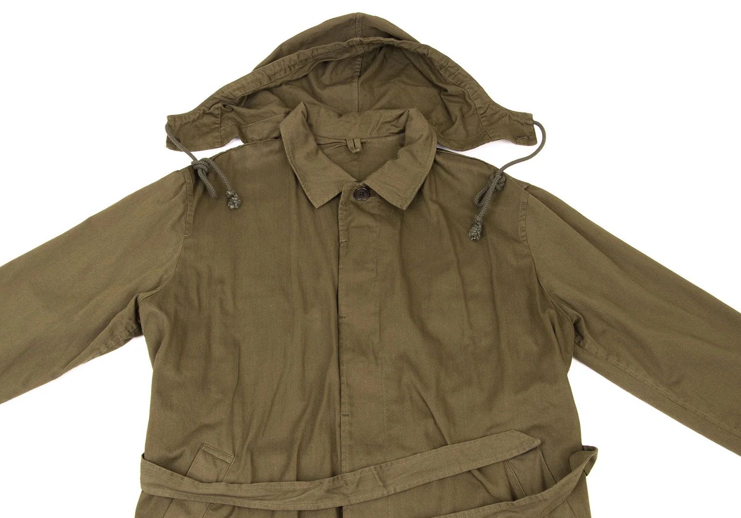 Yohji Yamamoto Yohji Yamamoto Hooded Coat in Khaki Size US M / EU 48-50 / 2 - 2 Thumbnail