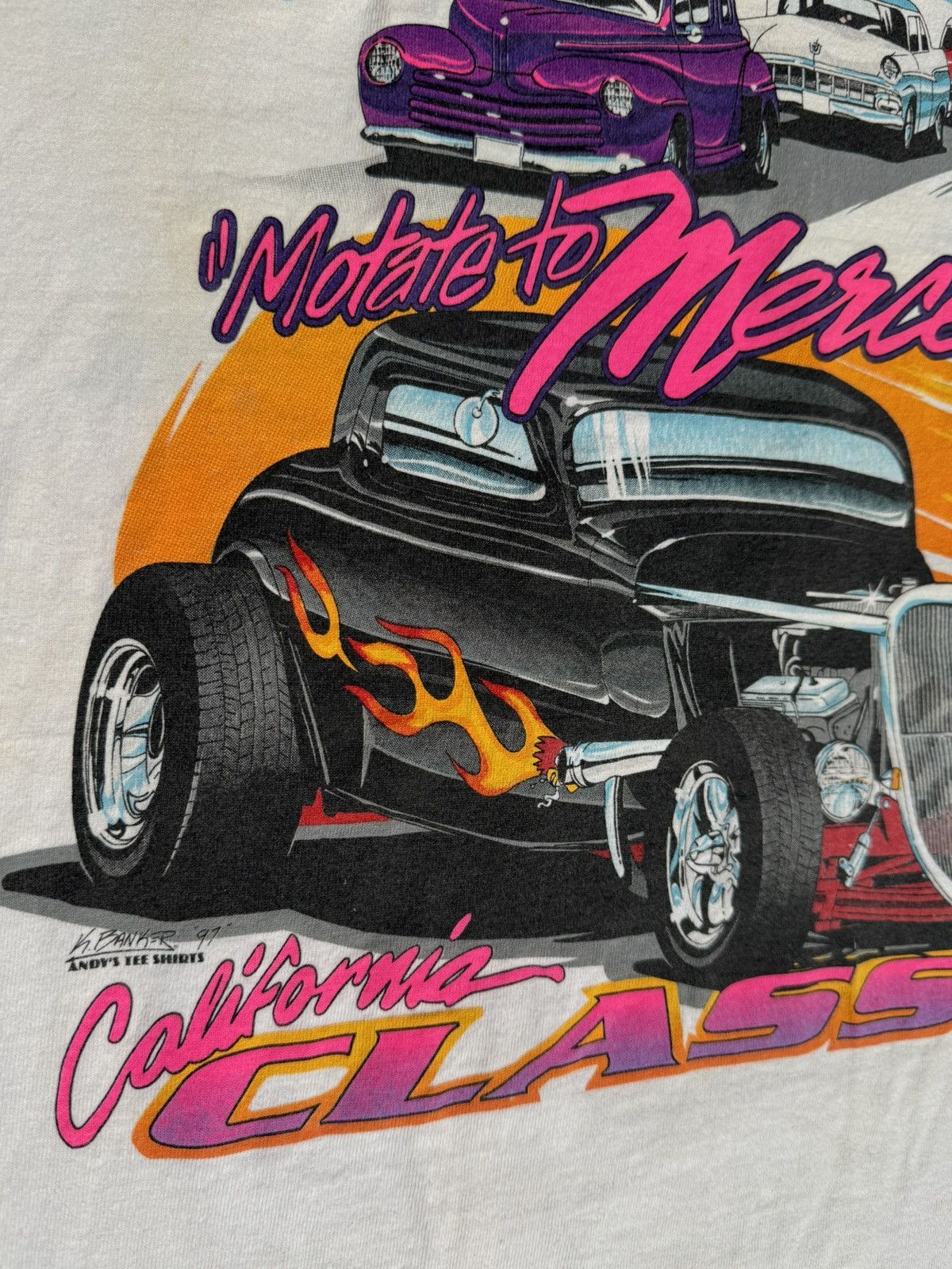 Ford × Vintage 1997 Hot Rod Car Show Vintage 90’s Neon AOP T-Shirt Size US M / EU 48-50 / 2 - 5 Thumbnail