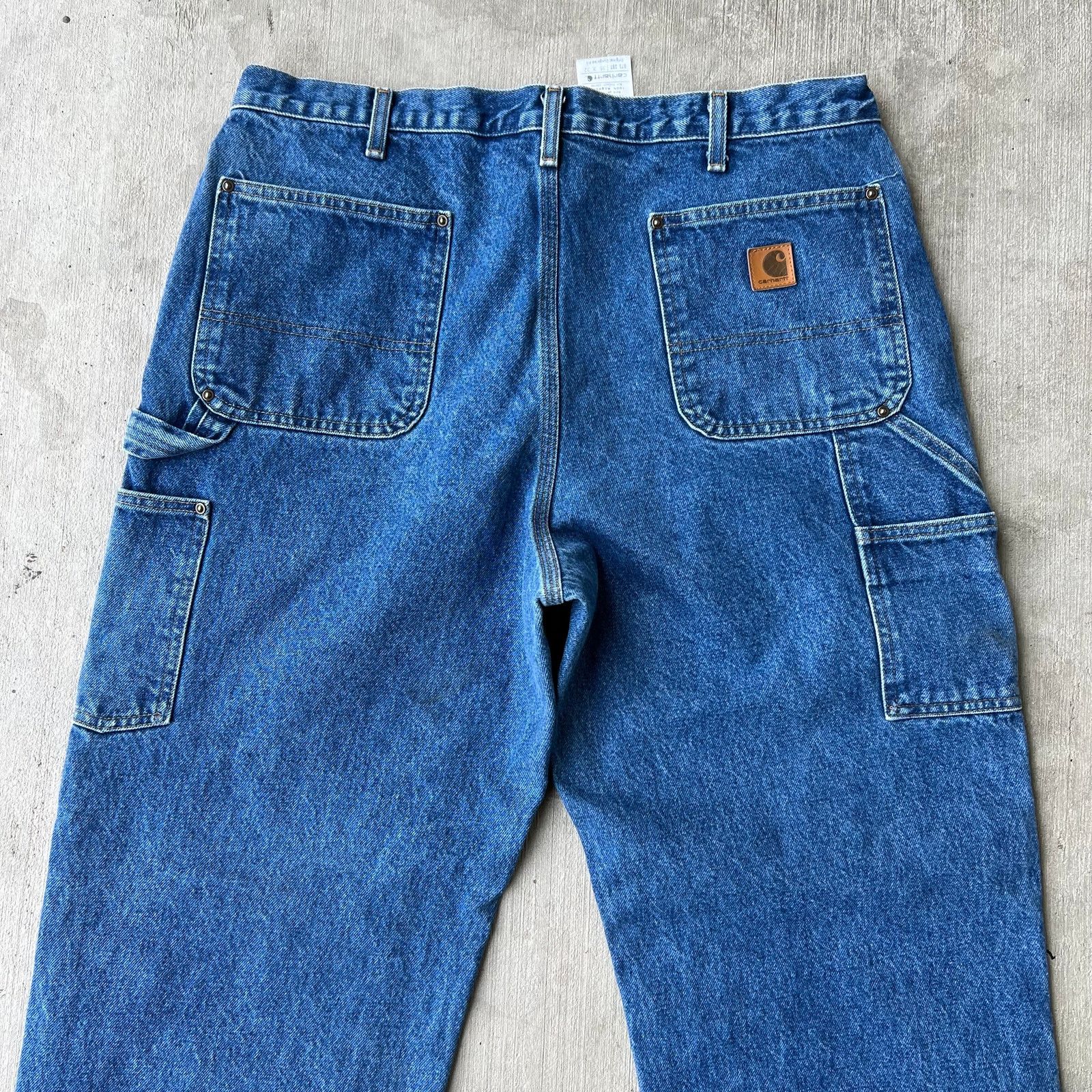 Carhartt × Vintage Carhartt blue denim jeans double knee work carpenter pants Size US 36 / EU 52 - 5 Thumbnail
