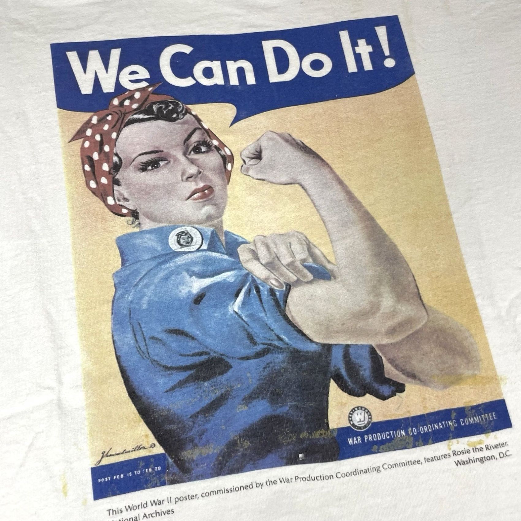 Vintage VINTAGE Rosie The Riveter Shirt Adult XL White 90s We Can Do It World War 2 Vtg Size US XL / EU 56 / 4 - 3 Thumbnail