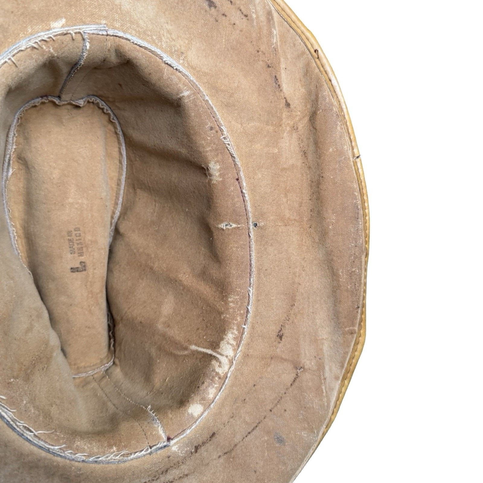 Vintage Vintage 60sBROWN LEATHER WESTERN HAT L Mexico Clint East Size ONE SIZE - 5 Thumbnail