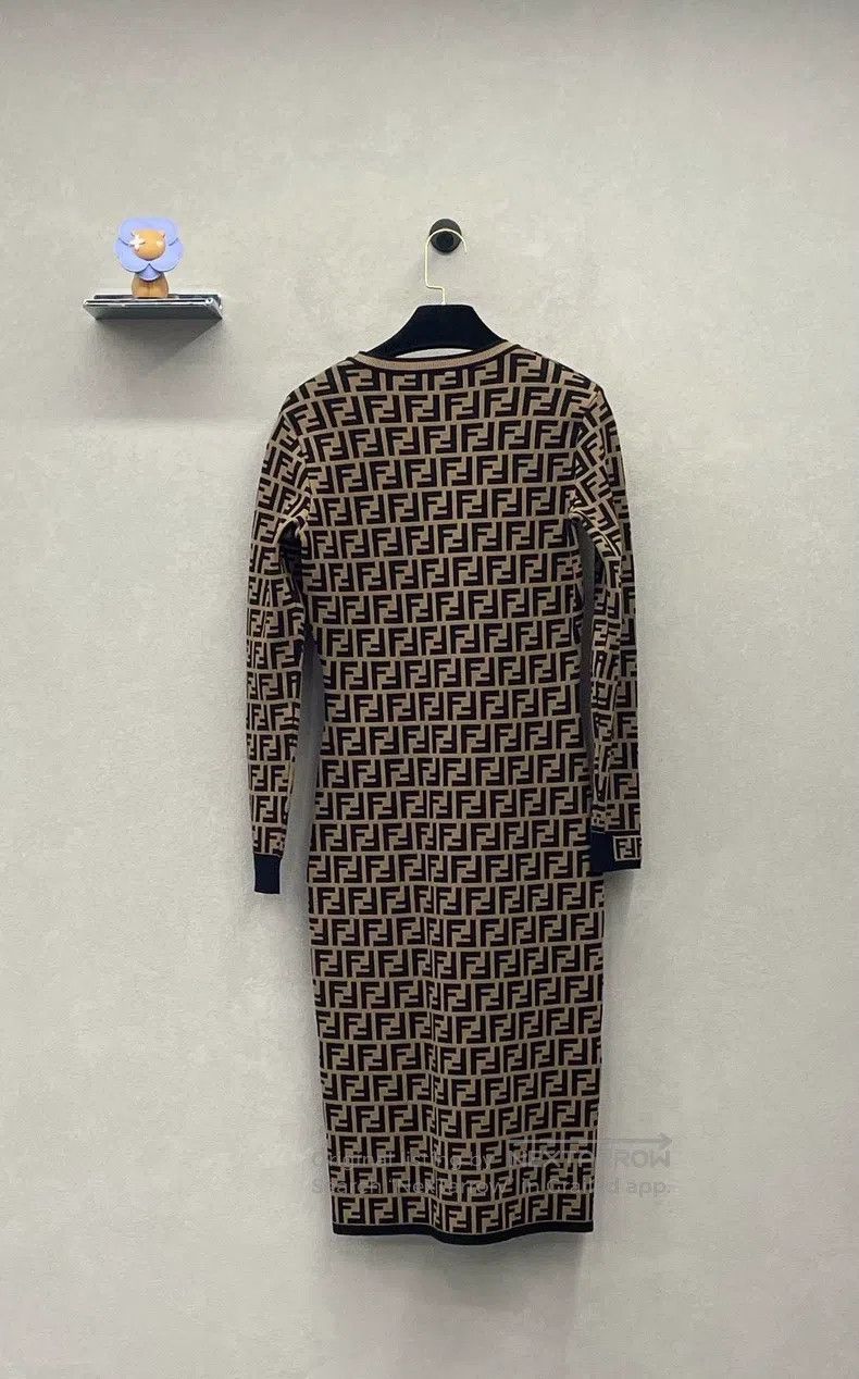 knitted dress cream Alonza Long Sleeve Knit Midi Dress - Cream main image 0