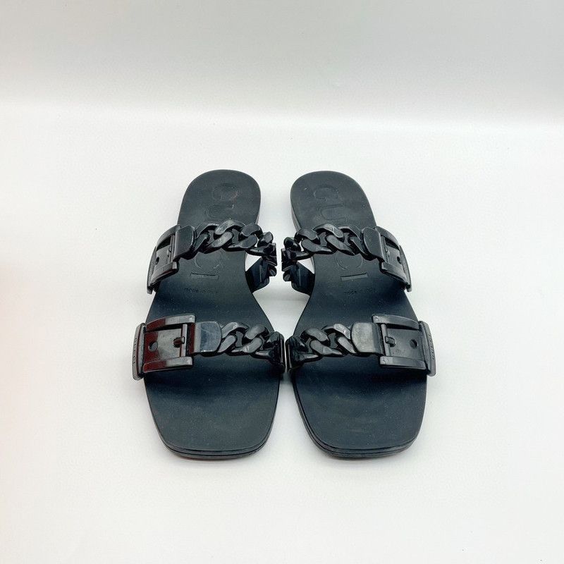 Gucci Gucci Minimalist Black Rubber Slide Sandals Size US 5 / IT 35 - 1 Thumbnail