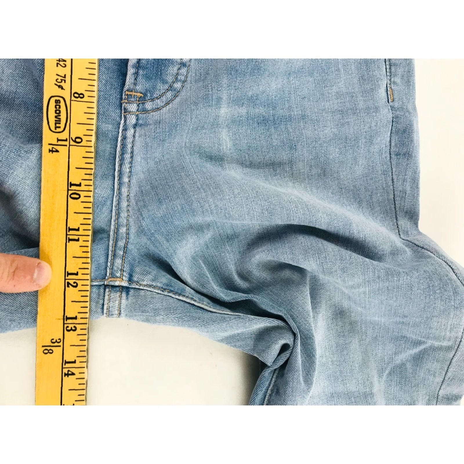 Express Express Jeans Women's 8R Blue Denim Slim Super High Rise Distressed Size 30" / US 8 / IT 44 - 5 Thumbnail