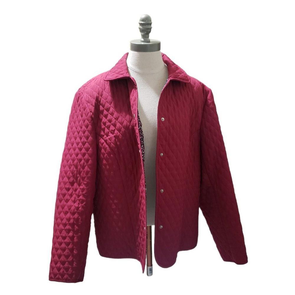 Designer CT814 Briggs New York Ladies Red Quilted Jacket 16W Size XXL / US 16-18 / IT 52-54 - 1 Thumbnail